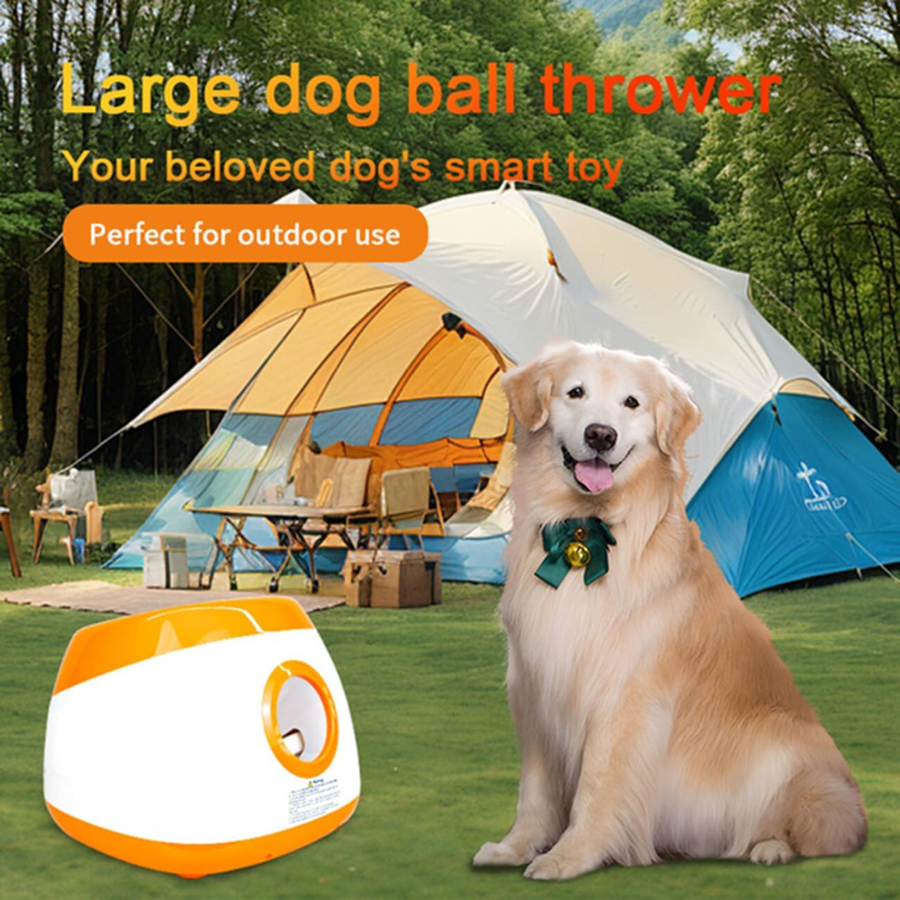 Large Automatic Dog Ball Launcher with 6 ETPU Balls (2.5"), Dog Ball Thrower for Medium & Large Dogs, 3 Adjustable Distance 26-78FT, Remote Control Interactive Ball Launcher for Outdoor image number 2