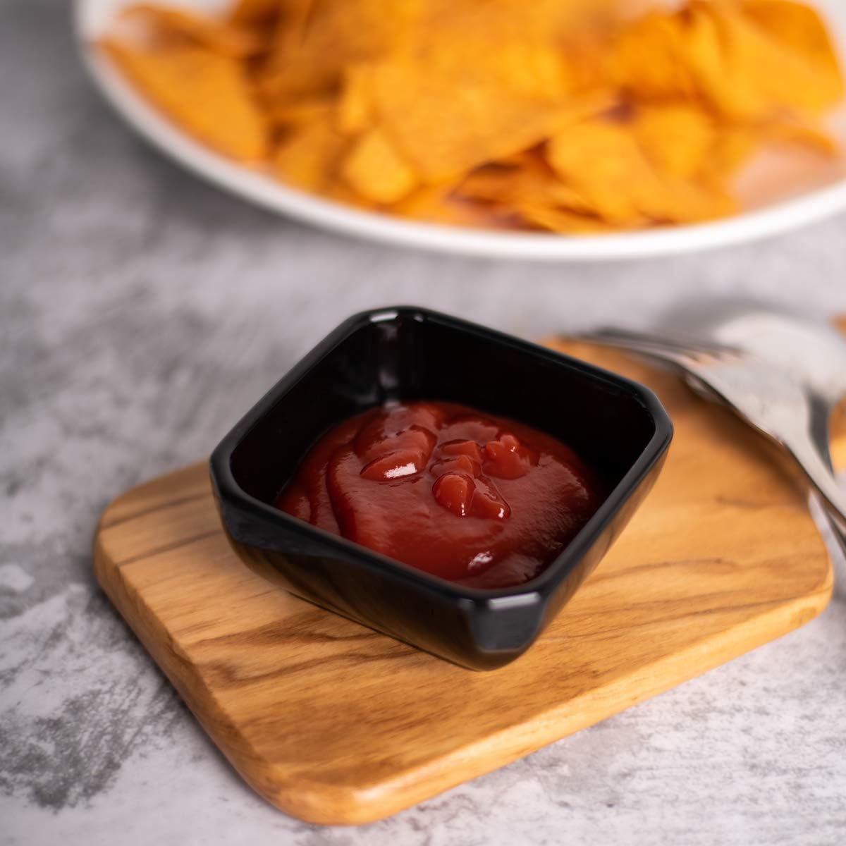 3 Oz Ceramic Dip Bowls Set- Delling Black Dipping Sauce Bowls/Dishes for Tomato Sauce, Soy, BBQ and Other Party Dinner-Chip and Serving Bowls Set - Set of 6 image number 6