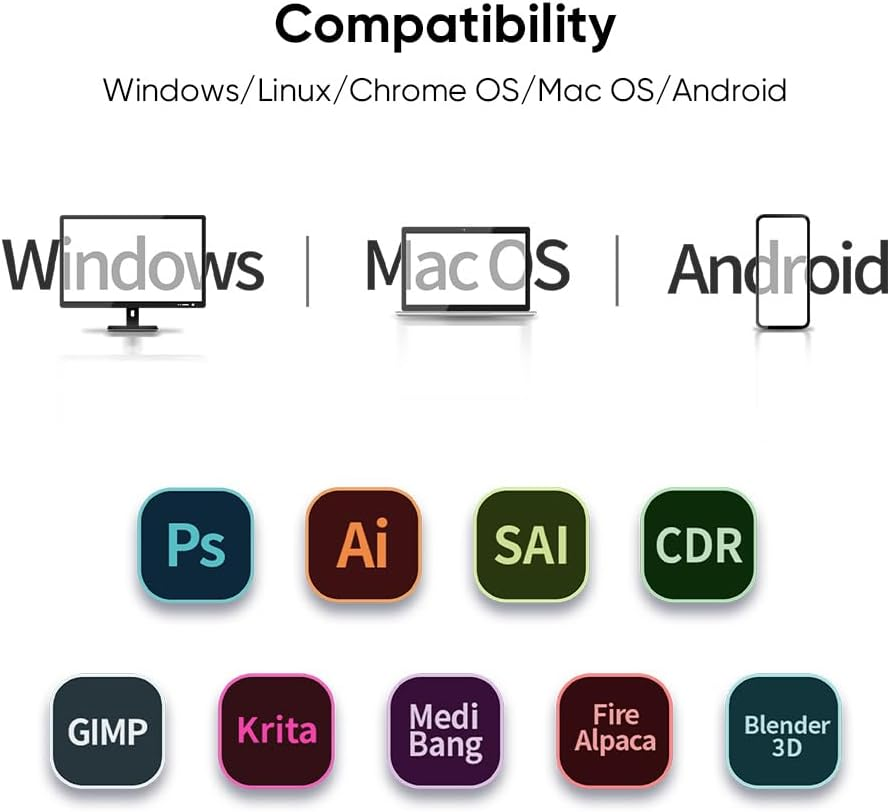 Xppen Updated Deco 01 V3 Drawing Tablet-16384 Levels of Pressure Battery-Free Stylus, 10X6 Inch OSU Graphic Tablet, 8 Hotkeys for Digital Art, Teaching, Gaming Drawing Pad for Chrome, PC, Mac, Android image number 2