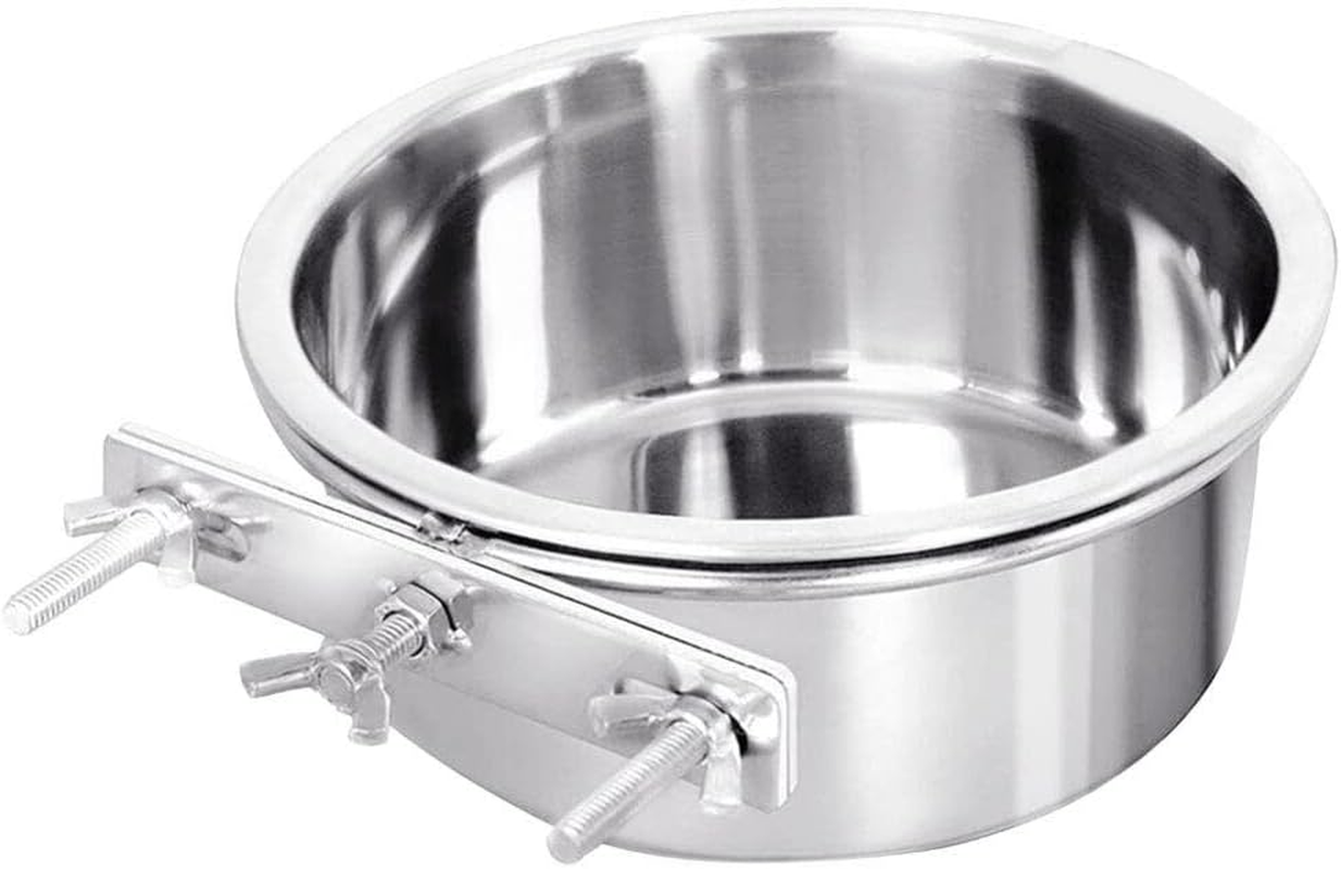 Angoily Dog Food Water Bowl for Cage Stainless Steel Dog Bowls Hanging Feeding Bowl Dog Cage Bowl Pet House Hanging Feeding Bowls with Improved Clamp Holder Leak-Proof Hanging image number 6