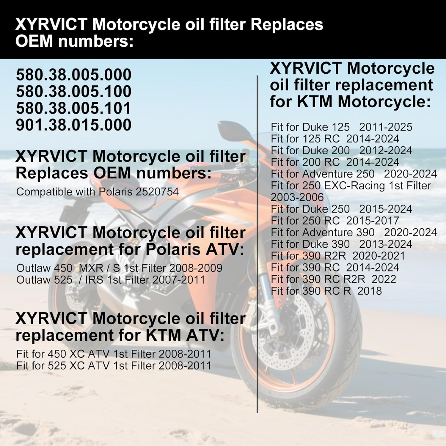 5Pcs HF155 Oil Filter Replacement for HUSQVARNA for Svartpilen 401 18-22, for Vitpilen 401 18-22, for Enduro 701 16-22, for Vitpilen 701 18-20 image number 1