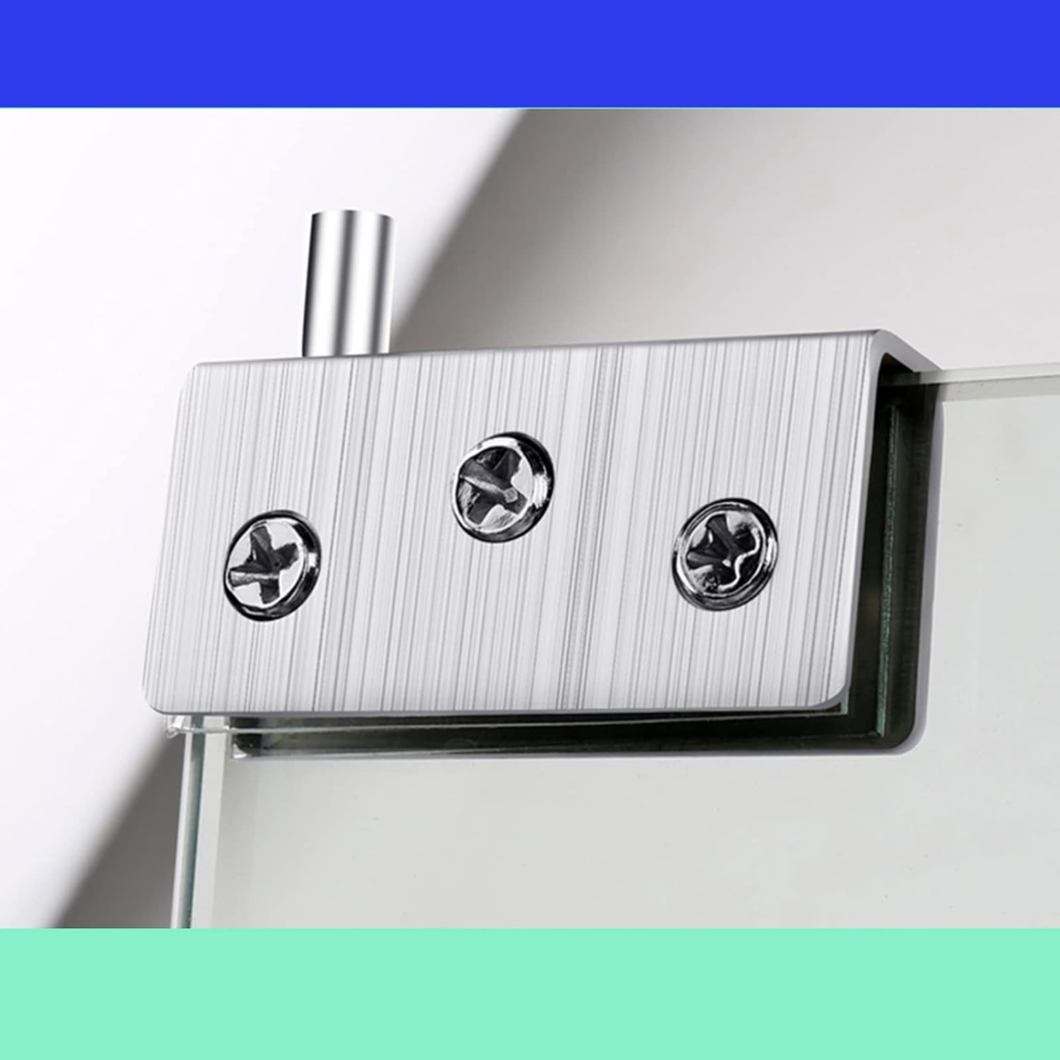 Glass Door Hinge Glass Door Pivot Hinge for Free Swinging Glass Doors Used for Cabinet Glass Pivot Door Orcupboard Cabinet Glass Doors Polished Chrome Door Hinge(1Pair) (Silver)