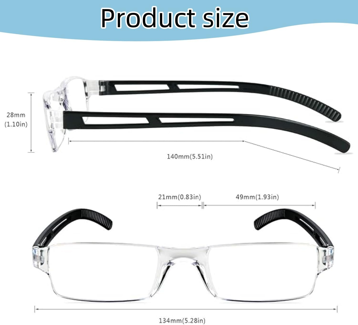 4 Pairs Reading Glasses, Blue Light Blocking Glasses, Blue Light Clear Frames Reader Lightweight for Men and Women image number 3