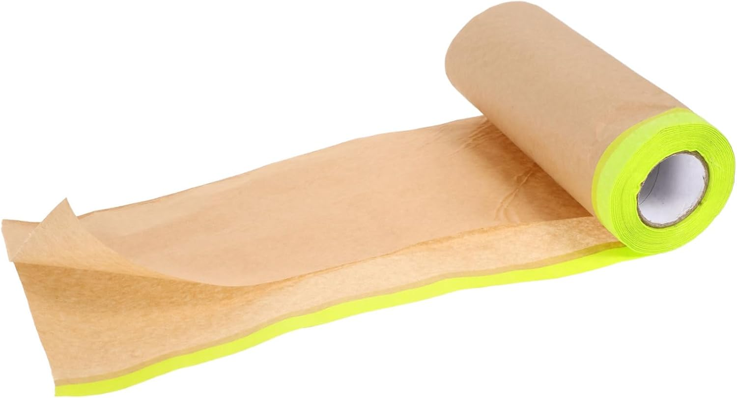 DOITOOL Kraft Paper Masking Film for Spray Painting Paint Masking Paper Self-Adhesive for Furniture and Car Protection image number 6