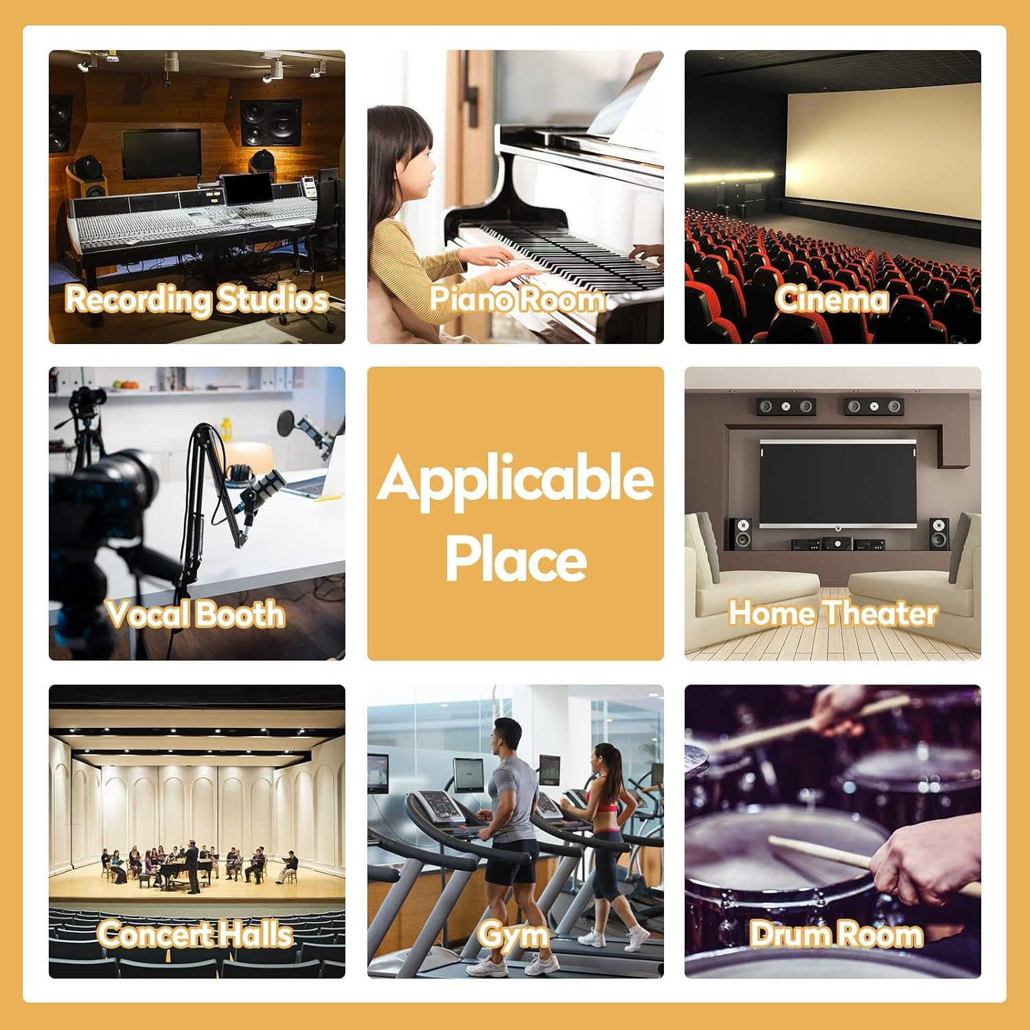 24 Pack Sound Proof Panels, Acoustic Foam Panels 12X12X2 Inches Black Acoustic Panels, High Density Soundproofing Panels, Fire-Retardant Sound Absorbing Foam for Studio Recording image number 2