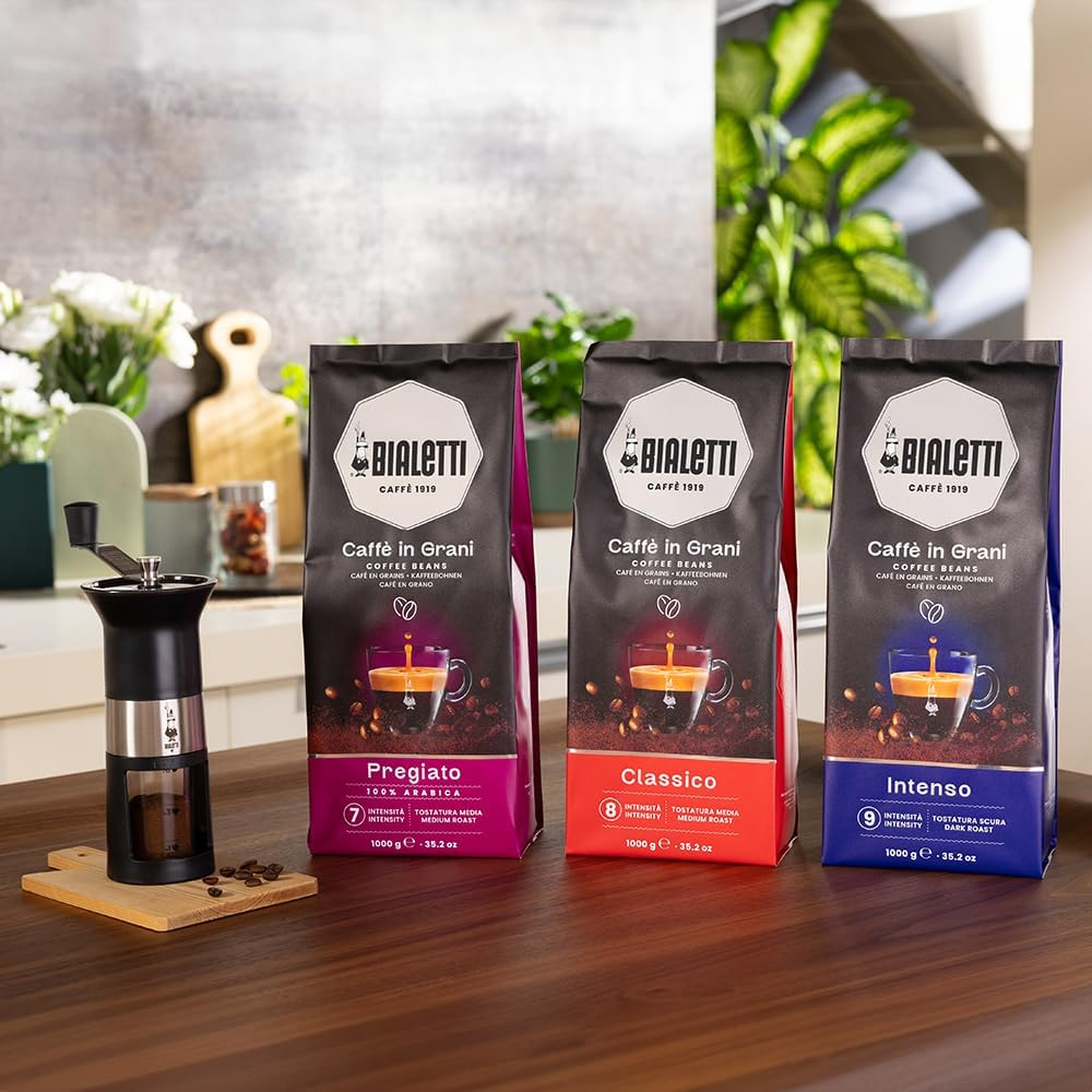 Bialetti - Coffee Beans Esperto Grani, Intenso Flavour, Dark Roast and Full Bodied, Intensity 9, 1Kg image number 2