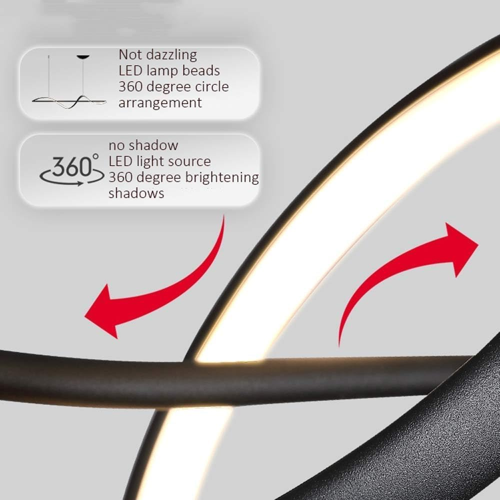 BAMDECOR A036 Modern LED Linear Pendant Lights with Dimmable LED and Adjustable Hanging Length 120Cm -Black image number 3