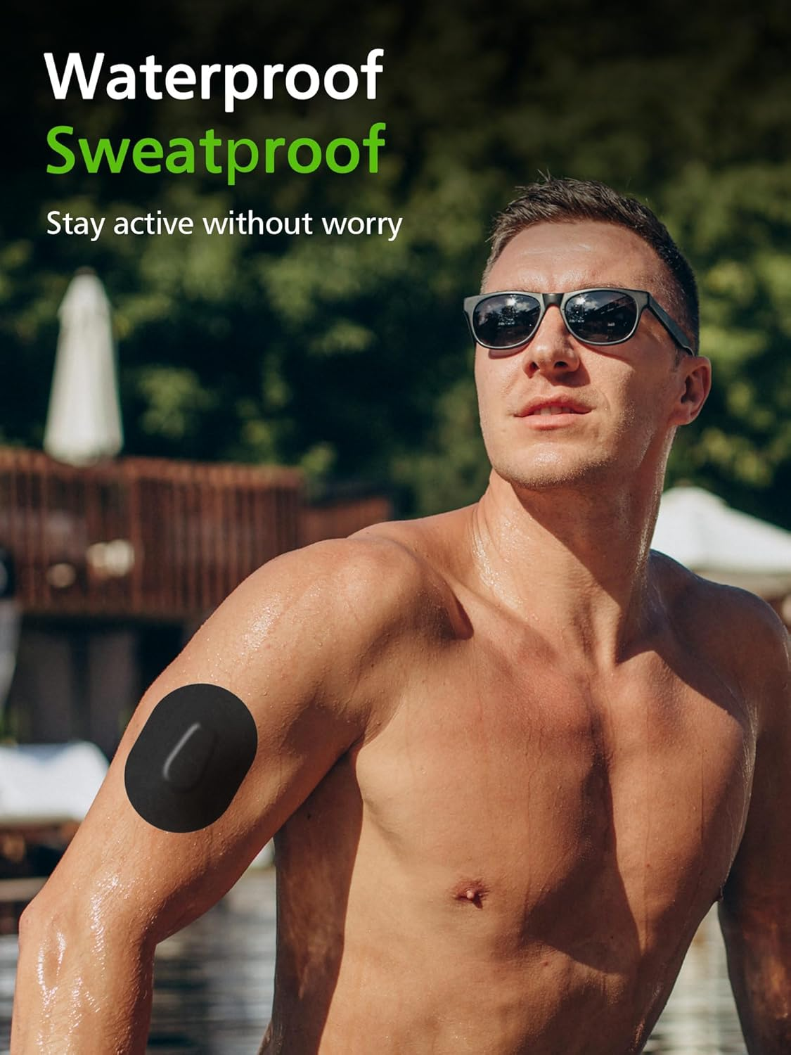 20 Packs Dexcom G6 Adhesive Patches, Dexcom G6 Overpatch Waterproof Pre-Cut for 10-14 Days Long Stay by SUNMON (Black) image number 4