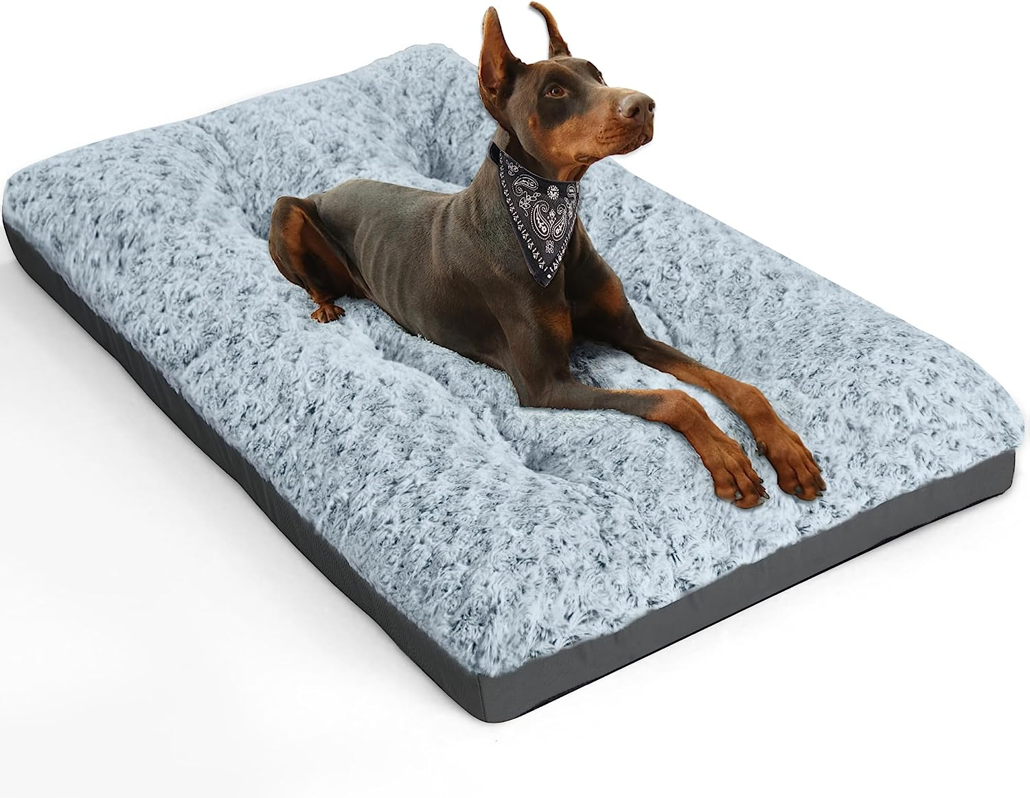 ALANMOND Dog Bed for Large Dogs, Fluffy Dog Mat, Medium Dogs, Washable Dog Basket, Waterproof, Non-Slip, Breathable, Pet Bed, Dog Mattress, Grey, 61 X 43 Cm image number 5
