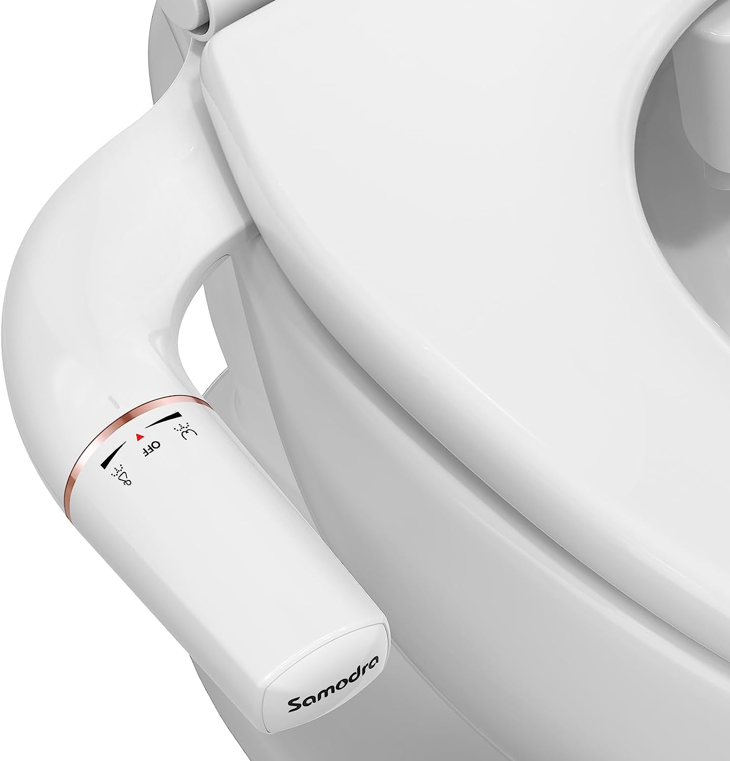 SAMODRA Ultra-Slim Hygienic Bidets Attachment for Existing Toilets - Adjustable Fresh Water Pressure Dual Nozzle (Frontal & Rear Wash) Easy to Install, Silver