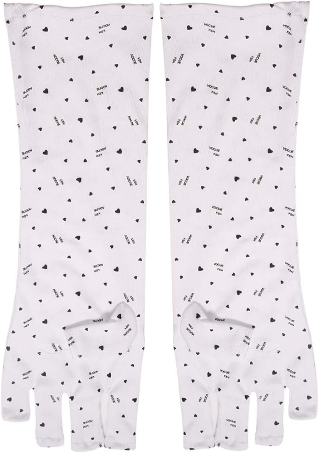 TENOL 2 Pieces Uv Protection Fingerless Gloves,Uv Shield Gloves Skincare,Durable Lightweight Portable Sun Protection Gloves for Nail Lamp Making Gel,Women, Long