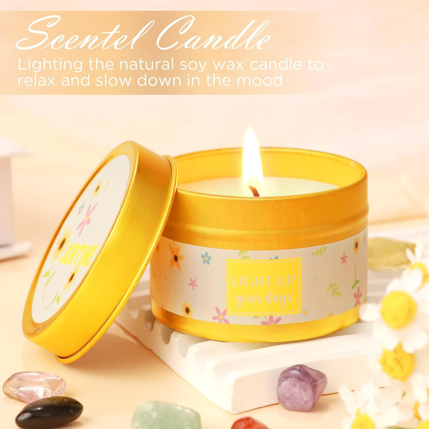 JORTINE Sunflower Gift Set for Women, Gift Set Glass Cups, Valentine'S Day Gift, Original Idea for Birthday, Best Gift for Friend, Sister, Colleague - Yellow image number 2