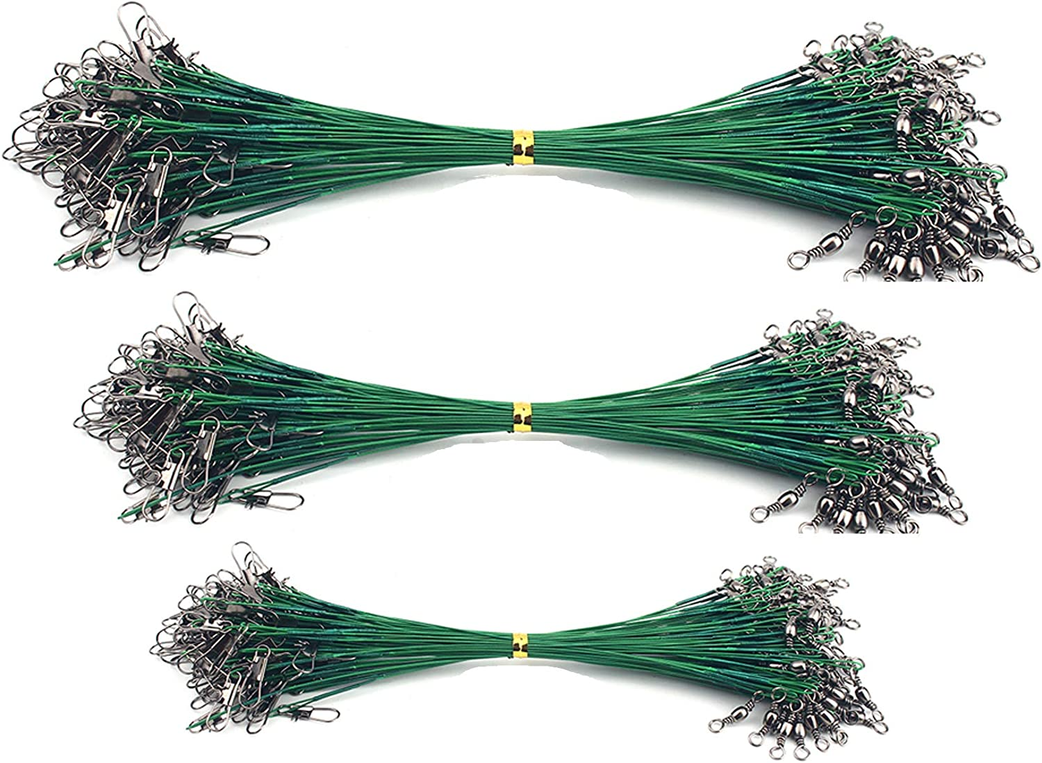 Yitaocity 60Pcs 3 Size Fishing Wire Leaders Nylon-Coated Fishing Line Wire Leaders with Swivels and Snaps Kits Connect Tackle Lures Rig