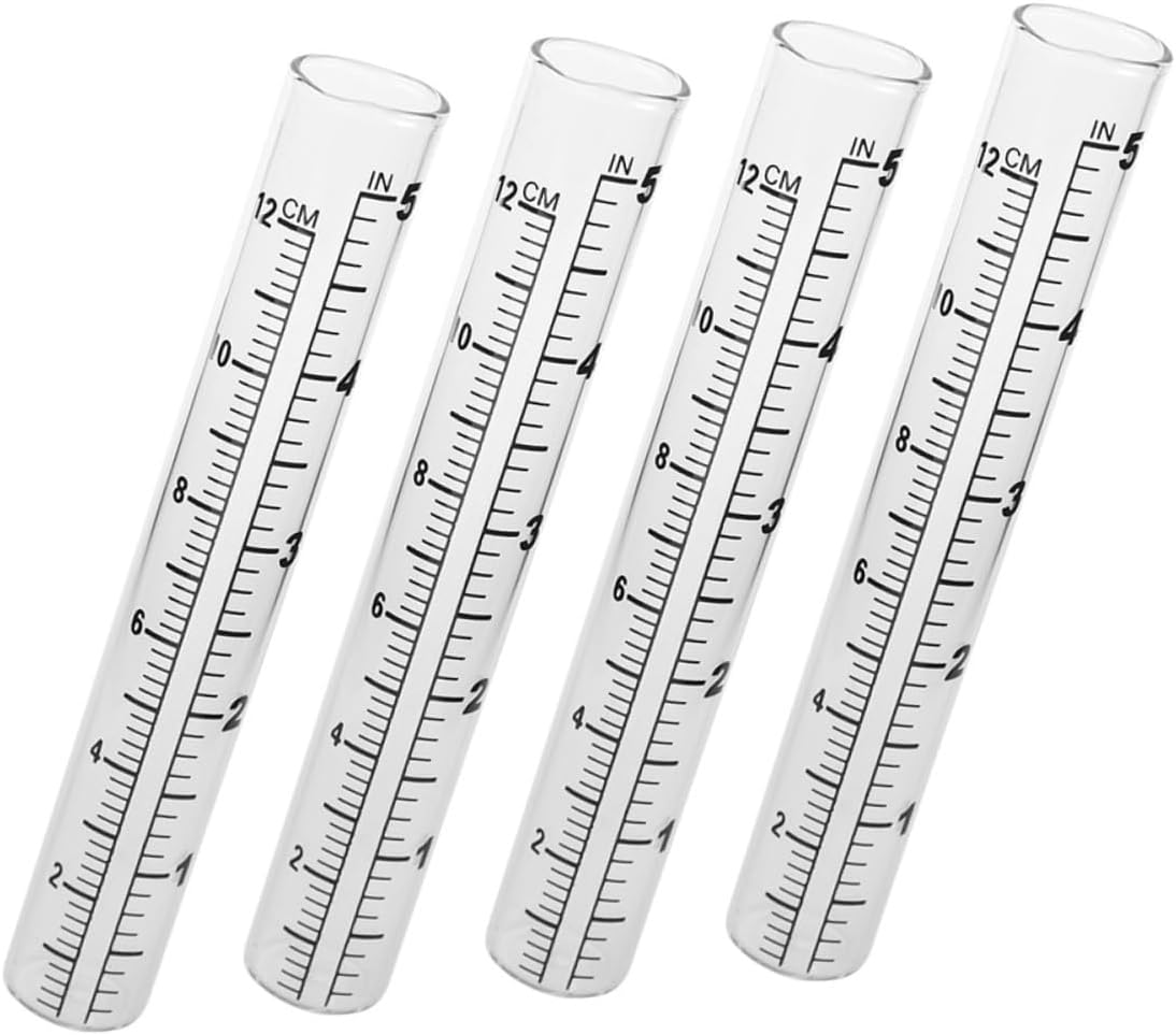 4Pcs Glass Rain Gauge Tubes Professional Outdoor Rain Measuring Cups Home Garden Tool Accurate and Measurement image number 5