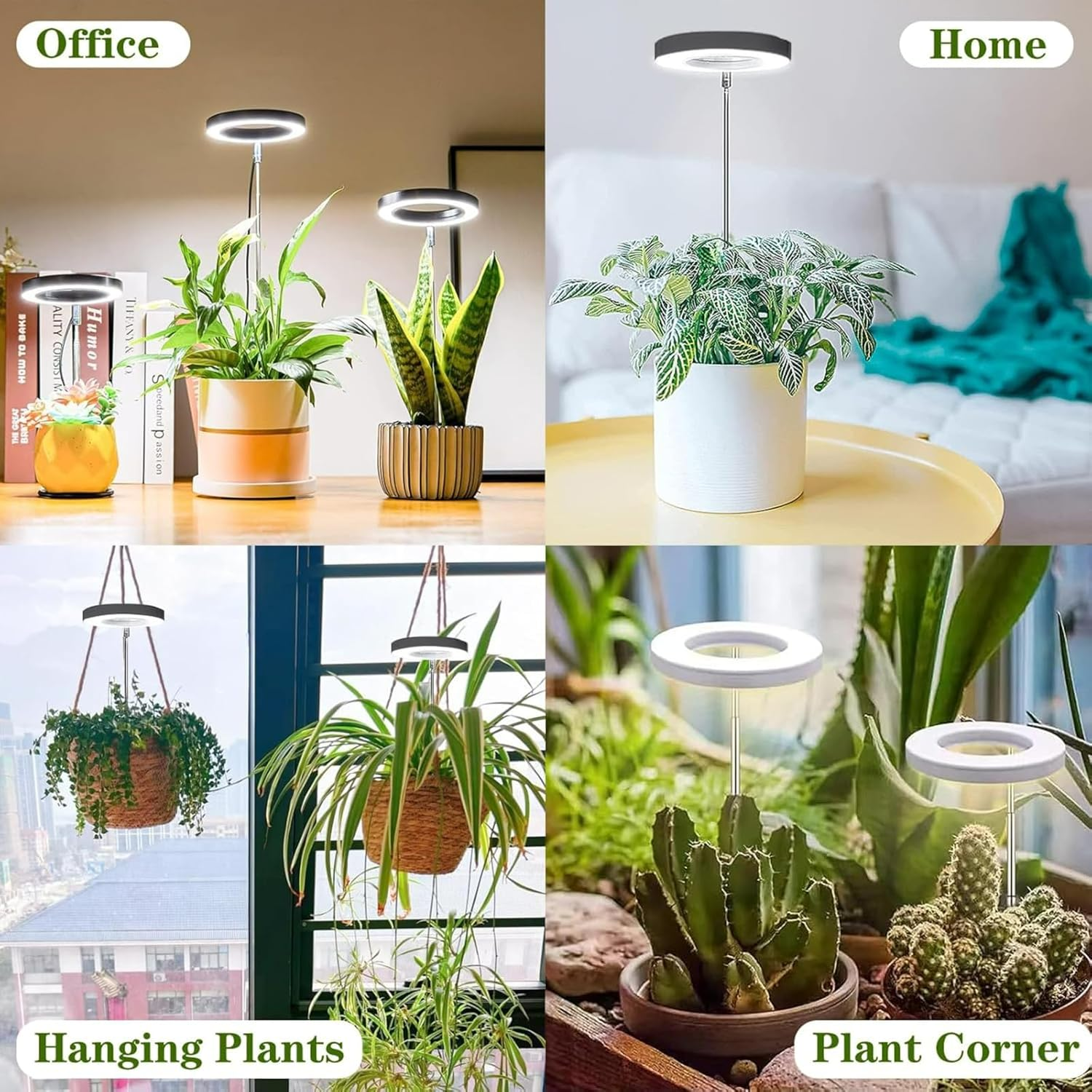 Plant Grow Light, 2Pack LED Growing Lamp Full Spectrum for Indoor Plant, Height Adjustable Plant Light with Auto On/Off Timer 3/9/12H,4 Dimmable Brightness for Small Plant, Black image number 3