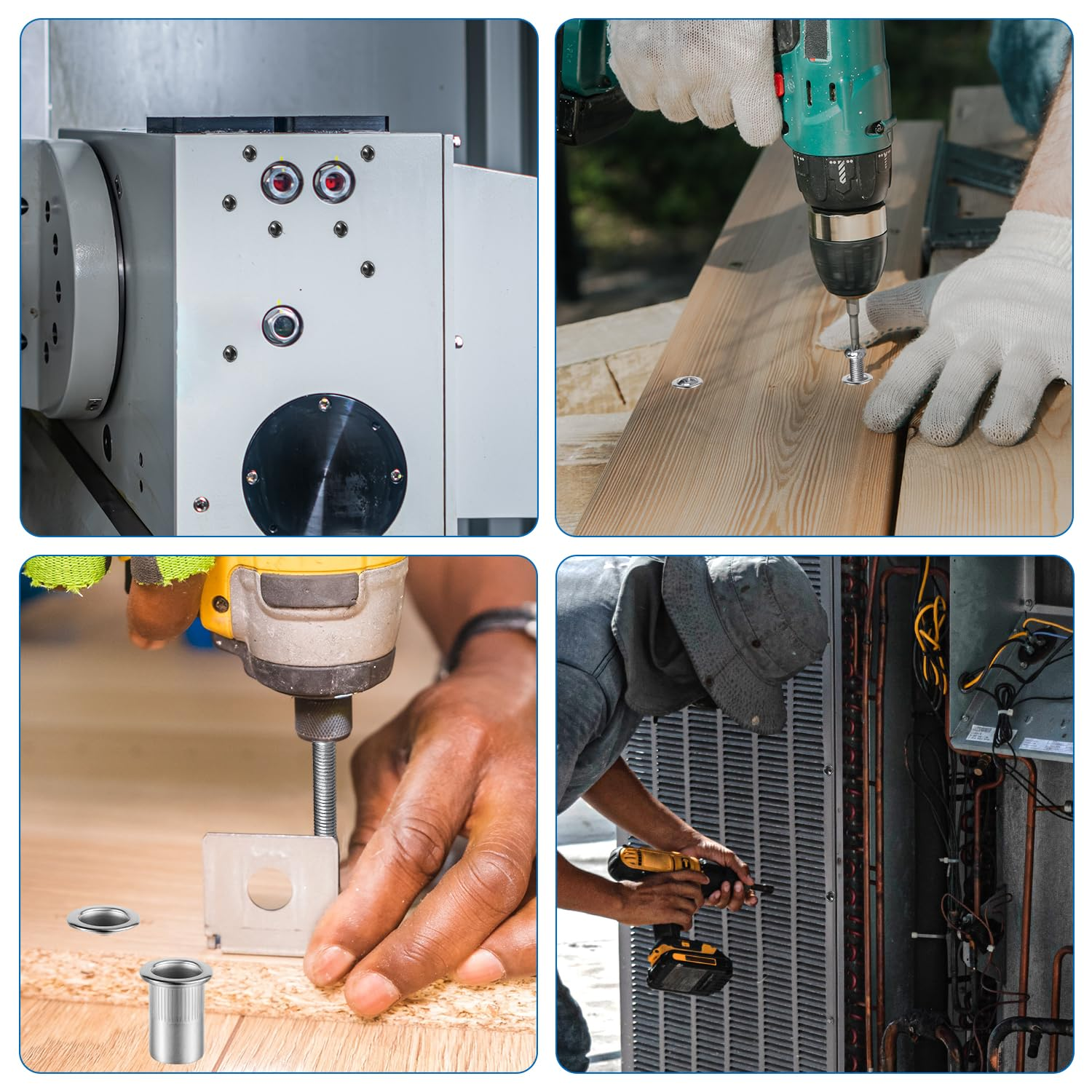 50Pcs 1/4-20Rivet Nuts, Stainless Steel Insert Nut Nut Insert Assortment Clinching Pressure Rivet Nut for Automotive Electrical and Industrial Products image number 6