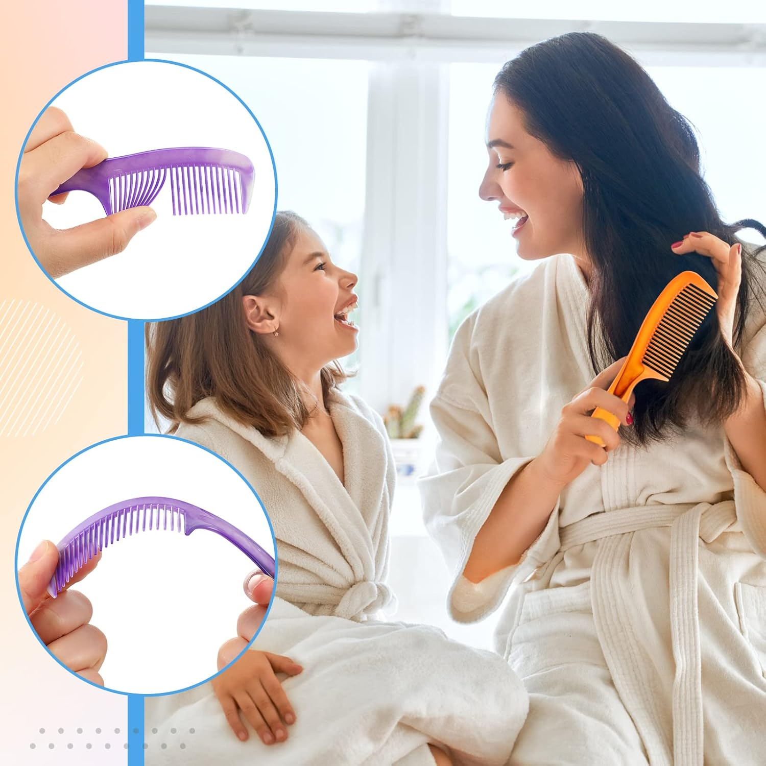 200 Pcs Individually Wrapped Hair Combs Disposable Hair Combs Set Colorful Hair Combs Bulk for Hotel Shelter Homeless Nursing Home Charity Church, 4 Styles image number 1