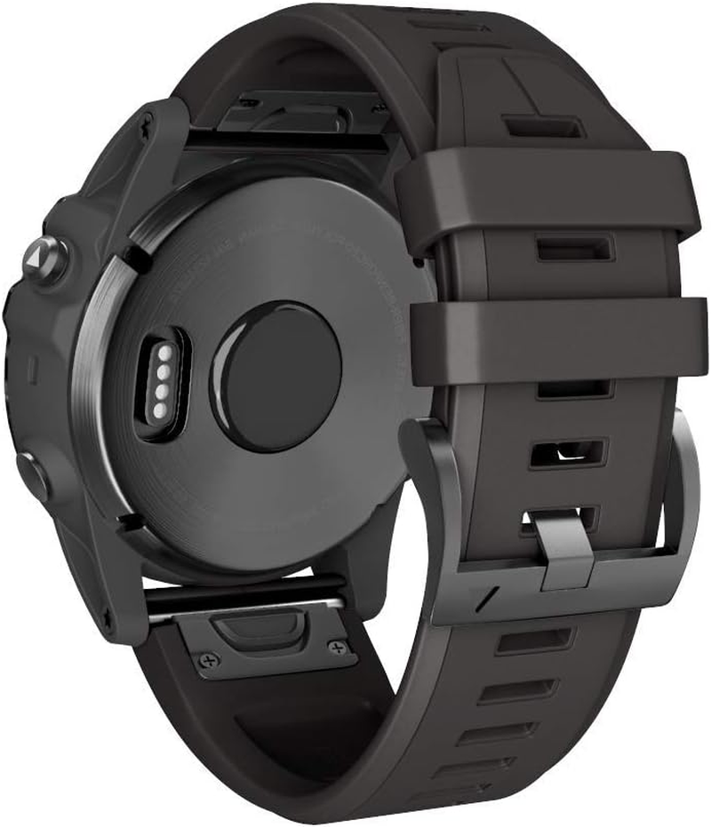 ANCOOL Compatible with Fenix 6/Fenix 7/Fenix 6 Pro/Fenix 7 Pro Bands Soft Silicone Easy Fit 22Mm Watch Bands Replacement for Fenix 5/Fenix 5 Plus/Forerunner 935/945 Smartwatches (Black) image number 4