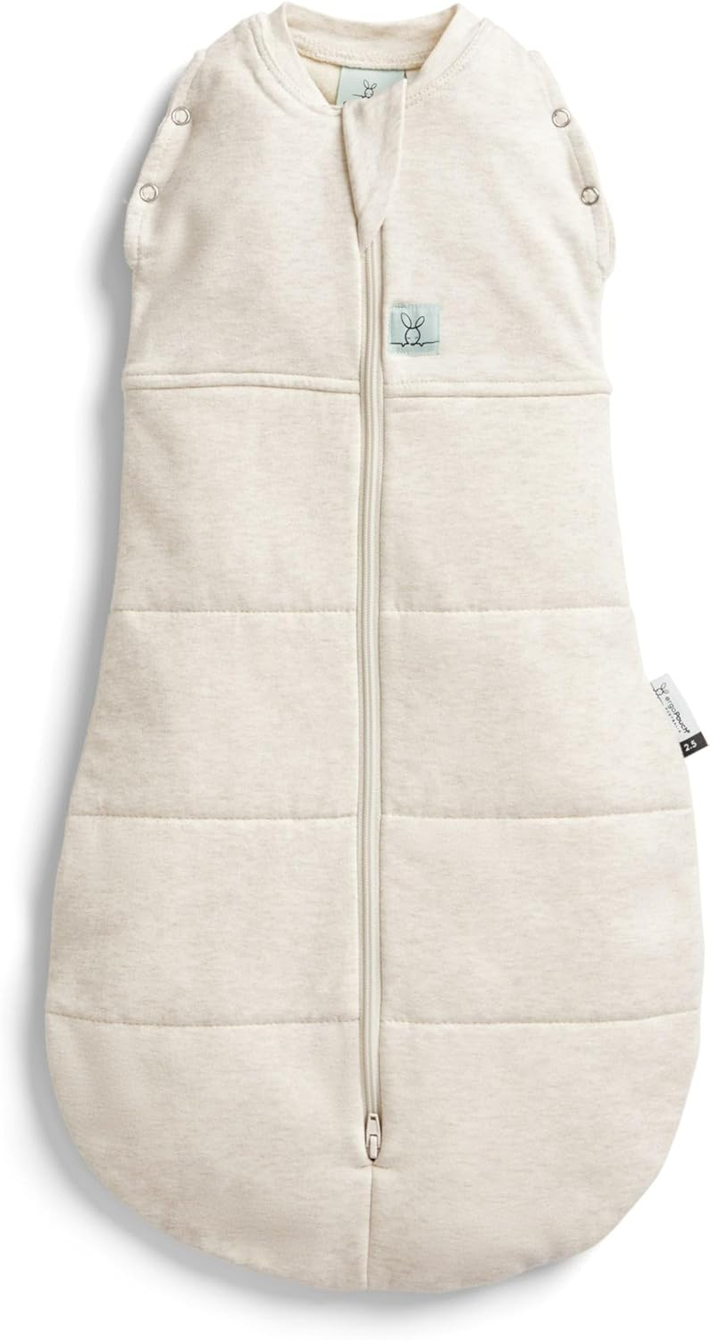Ergopouch 3.5 Tog Cocoon Swaddle Bag for Newborn, Oatmeal Marle