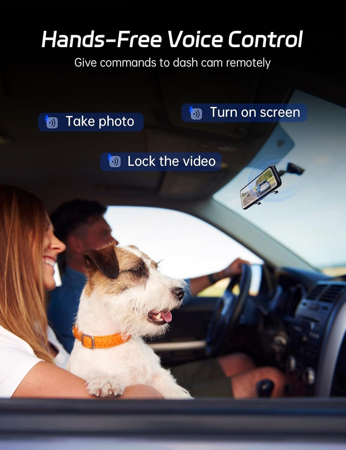 Pelsee P12 plus 4K Rear View Mirror Camera with ADAS and BSD, 5.8Ghz Wifi Mirror Dash Cam Front and Rear, Backup Camera for Car, GPS, 64GB Card Included, WDR Night Vision, Voice Control, 12" Display image number 5