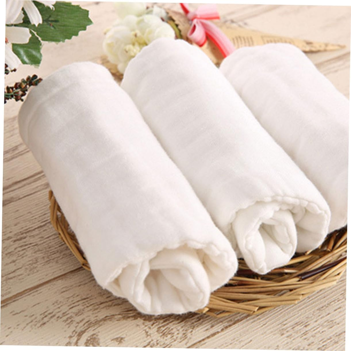 12Pcs Reusable Gauze Diapers for Toddlers and Newborns Soft Muslin Cloth Diaper Liners Washable for Home Travel image number 4