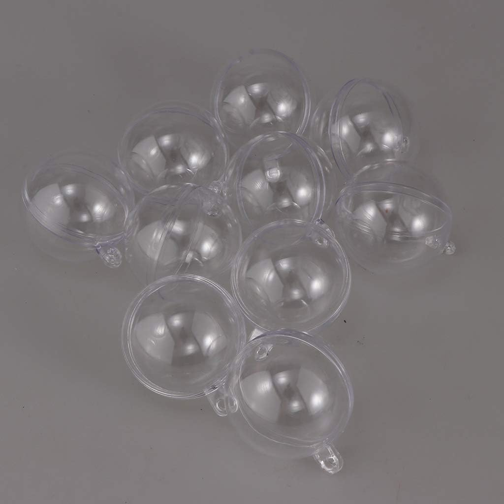 Clear DIY Fillable Plastic Ornaments Hollow Christmas Baubles Wedding Party Holiday Decoration- Pack of 30-4Cm image number 3