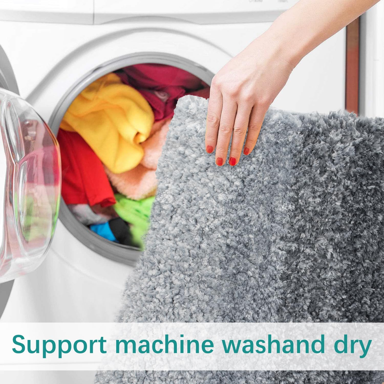 BYUNER Rug Home D&eacute;cor Products Bath Mat Luxury Kitchen Mat Extra Soft Rug Absorbent Bathroom Mat Non-Slip Toilet Mat Plush Bath Rug Machine Wash Dry image number 6