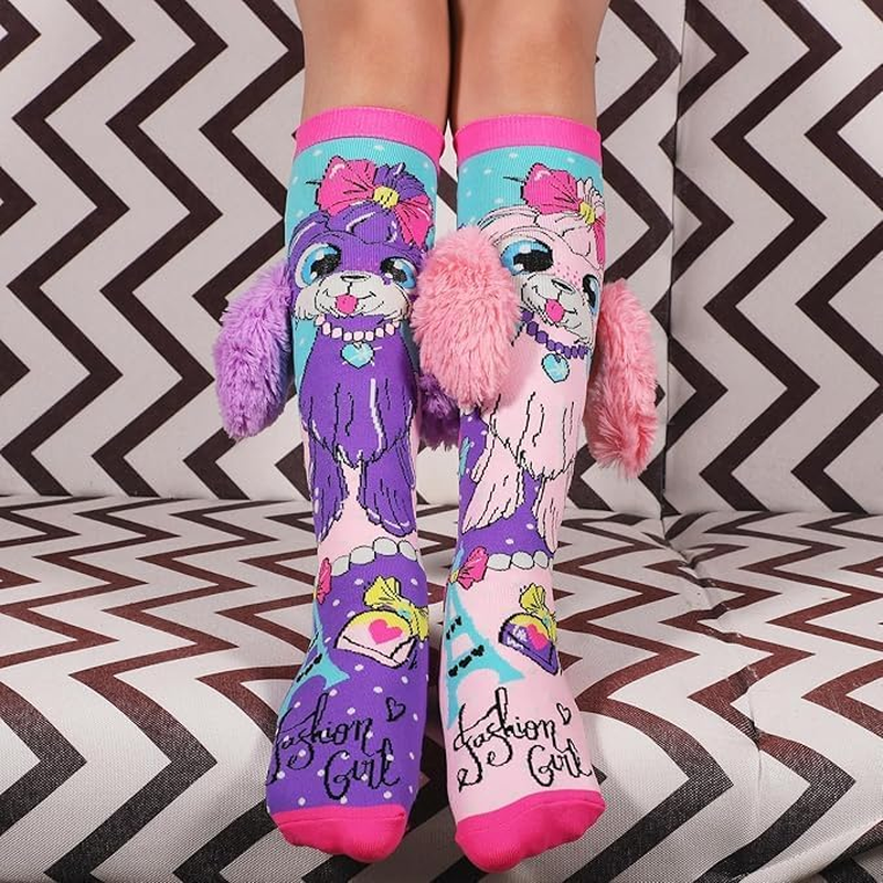 Crazy Socks for Kids Cute Girl Socks Girls Wacky Funky Stretch Mid to High Novelty Socks image number 2