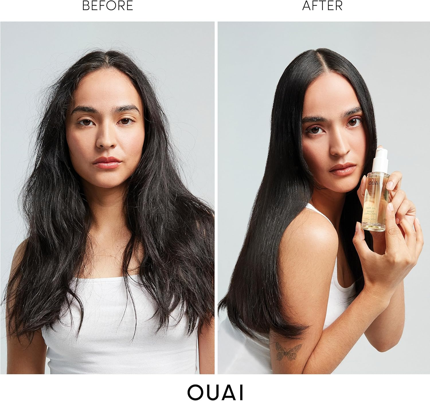 OUAI Hair Oil Travel Size - Hair Heat Protectant Oil for Frizz Control - Adds Shine and Smooths Split Ends - Color Safe Formula - Paraben, Phthalate and Sulfate Free (0.45 Oz) image number 2