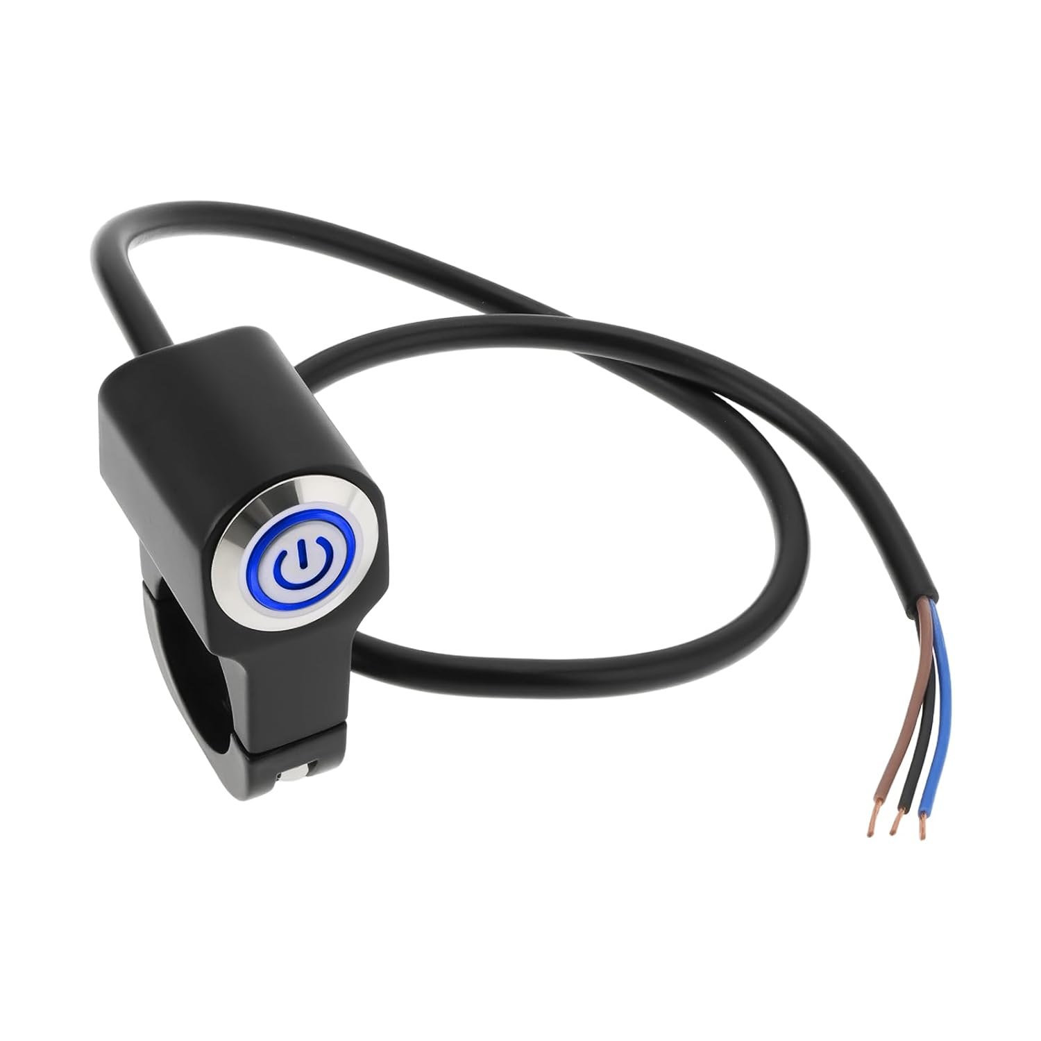 SING F LTD Motorcycle Self-Reset Handlebar Switches 12V 10A CNC Indicator Switch for Motorbike Scooter (Blue Light) image number 2