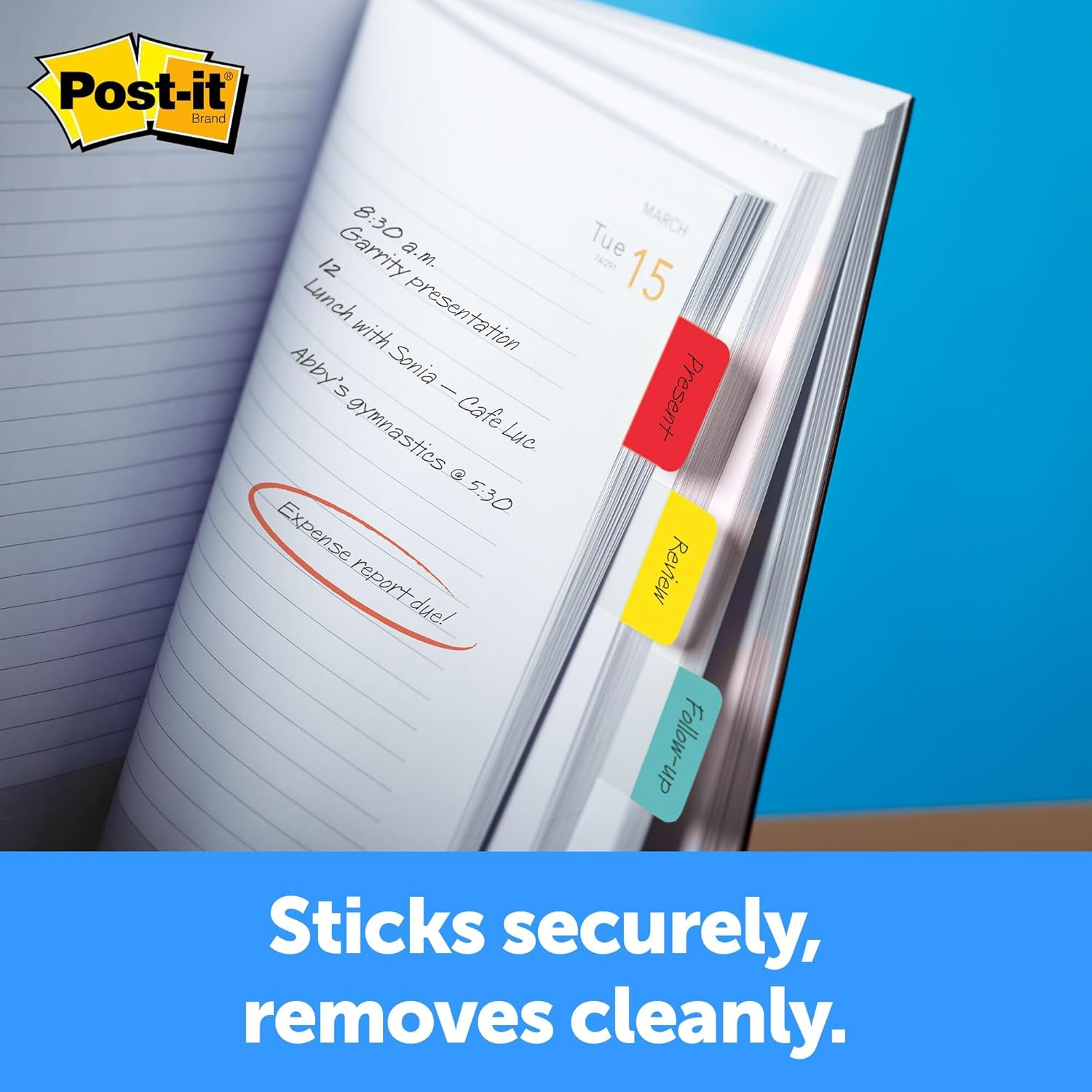 Post-It Easy Dispenser Durable Tabs 4 Assorted Colours 25.4Mm X 38.1Mm 686-RALY image number 2