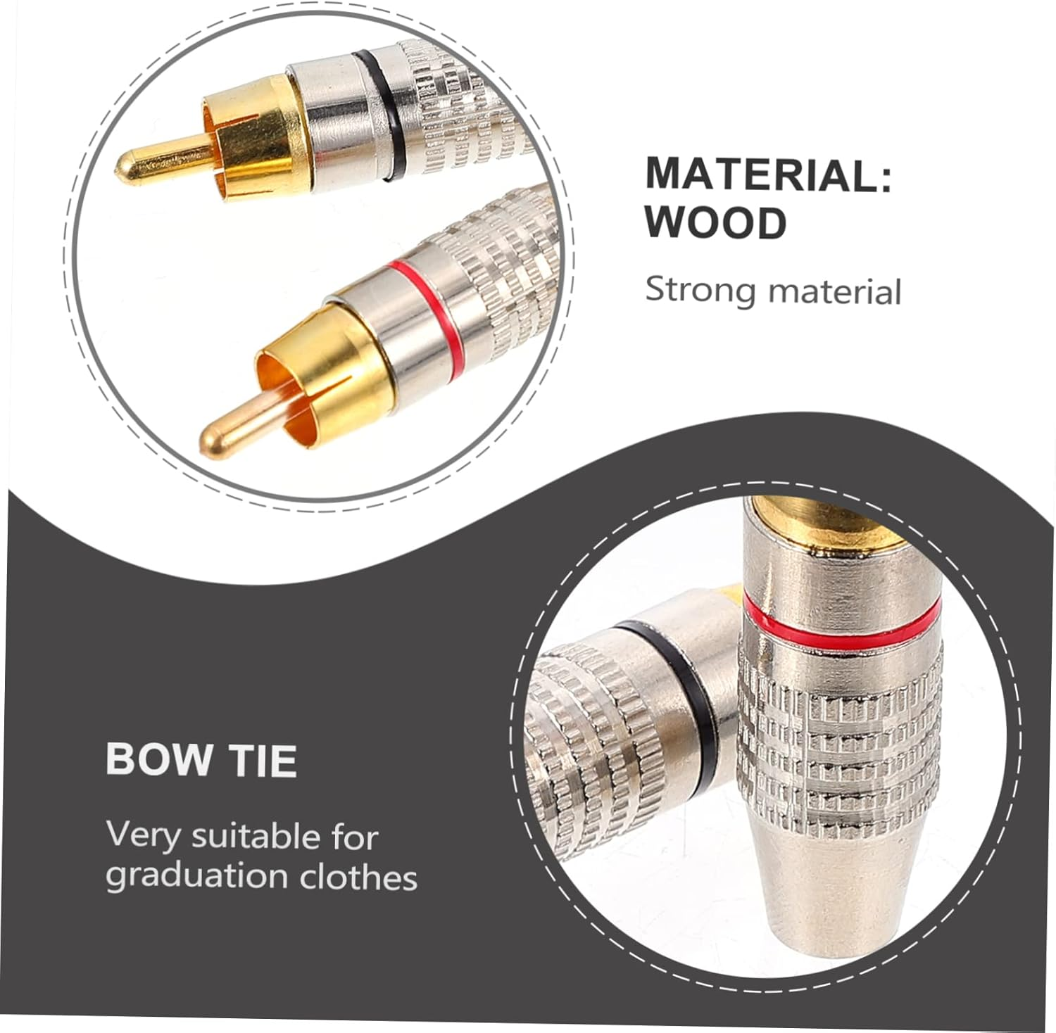 FELTECHELECTR 4Pcs Gold-Plated Male Audio Plugs Connector Set for Speaker and Av Cable Professional Hi-Fi Sound System Accessories with Colored Rings for Home Theater image number 4