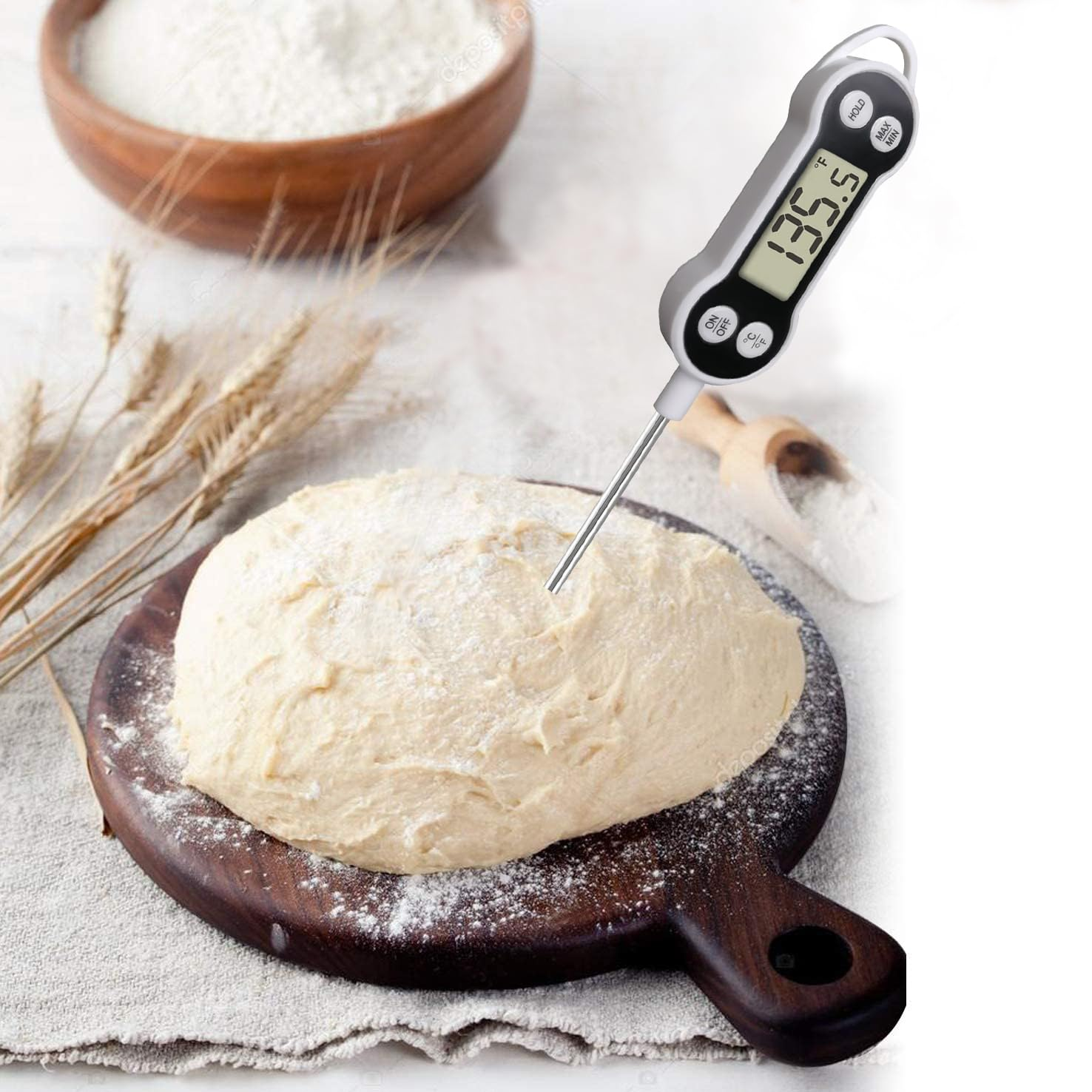 Digital Meat Food Thermometer for Candy Candle Kitchen BBQ, Probe Instant Read Thermometer for Cooking Pork Milk Deep Fry Roast Baking Temperature image number 2