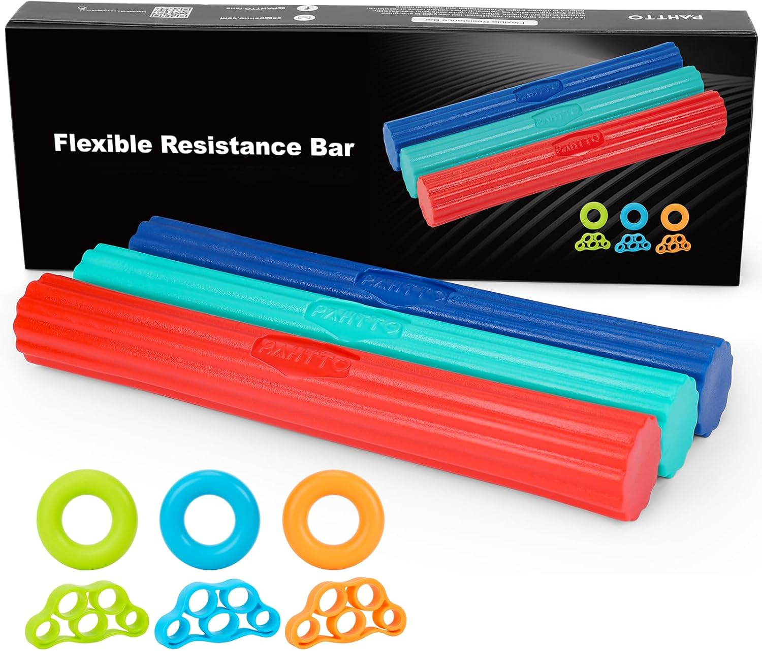 Flexible Resistance Bar for Physical Therapy, Resistance Exercise Twisting Bar for Tennis Elbow, Tendonitis Pain Relief & Grip Strength Improve