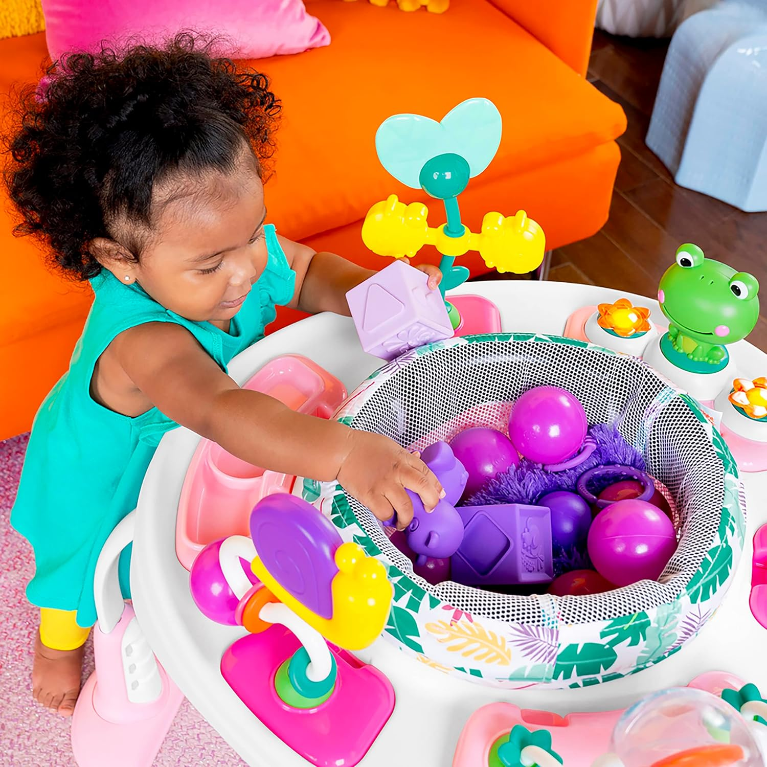 Bright Starts Bounce Bounce Baby 2-In-1 Activity Jumper & Table - Playful Palms image number 1