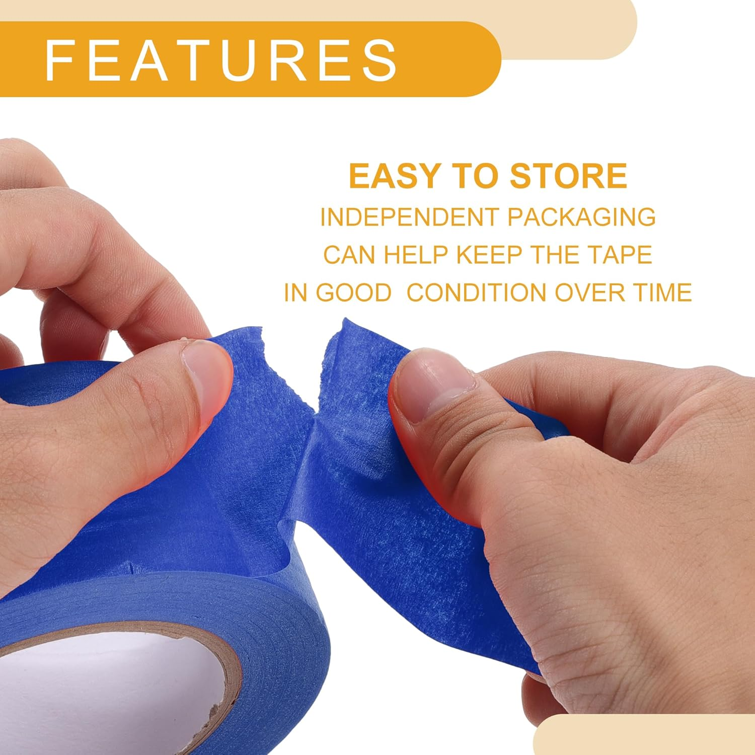 X AUTOHAUX 1 Pc 2 Inches X 60.1 Yards Universal Painters Tape - DIY Car Auto Paint for Masking Tape No Residue - Crepe Paper Blue