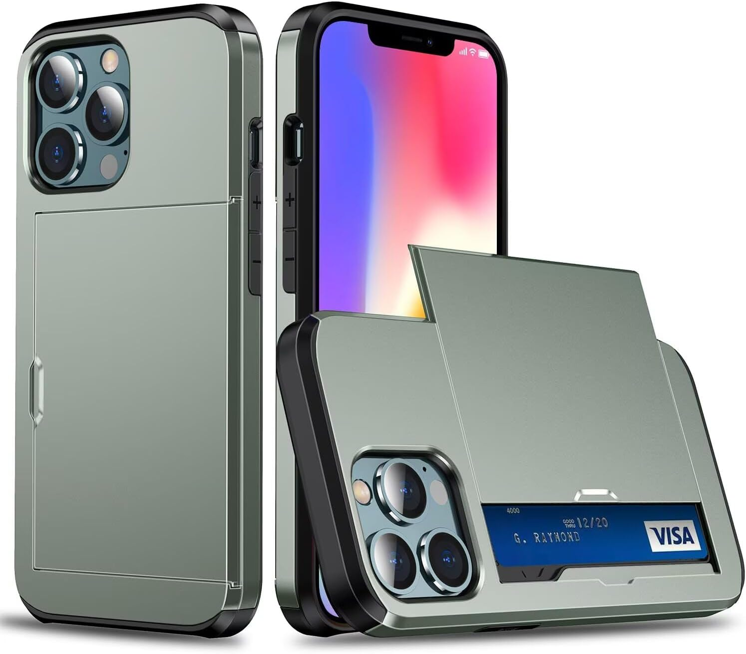 Belzsxy Mobile Phone Case for Samsung Galaxy A17 Case, with Card Slot, Hard PC Shockproof Robust Drop Protection, Outdoor Military Protective Case for Samsung Galaxy A17 (Navy Blue)