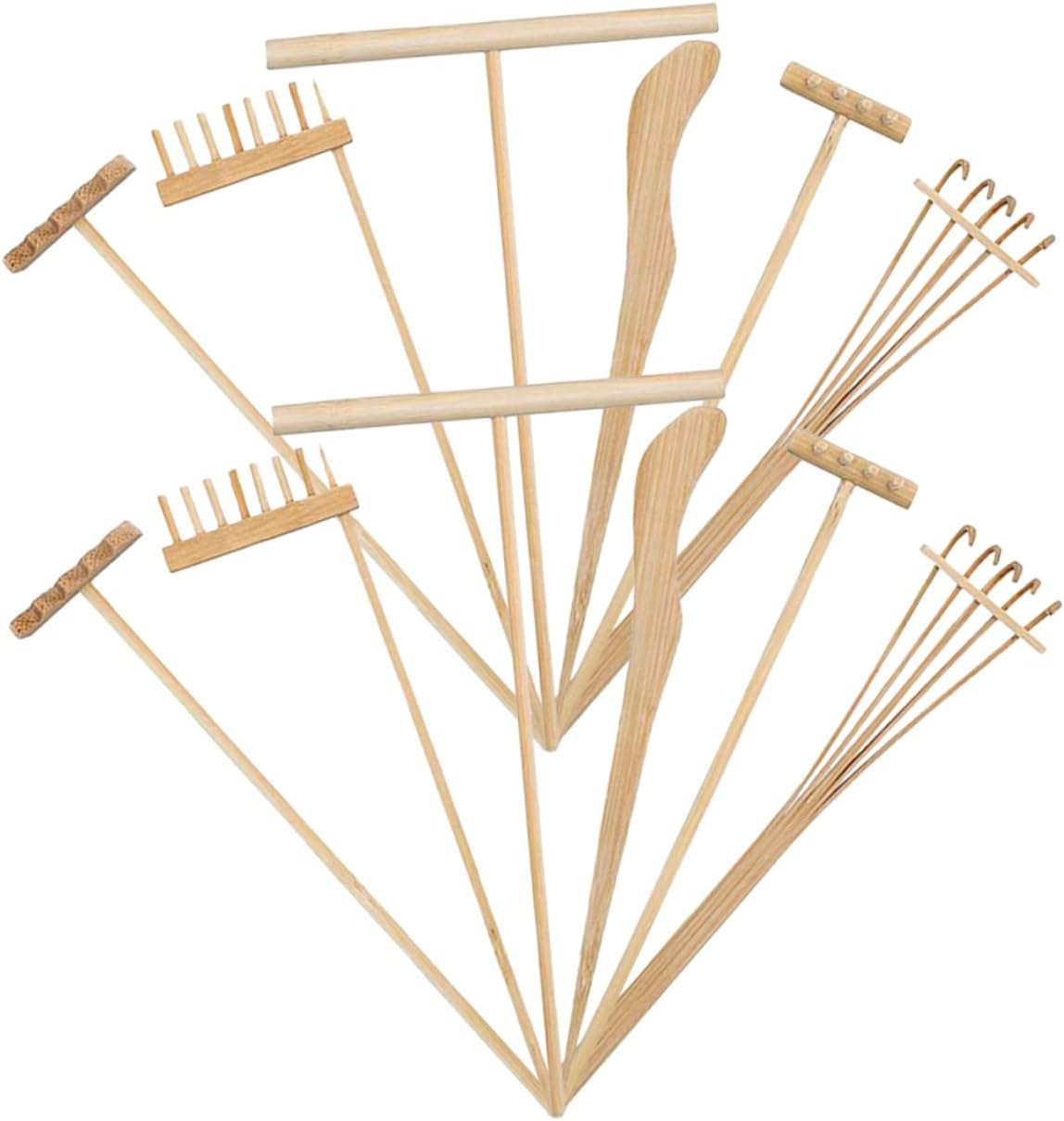 Yardwe 12Pcs Miniature Garden Rake Sand Garden Tools Zen Sand Tray Accessories DIY Mini Rake for Landscape Decor
