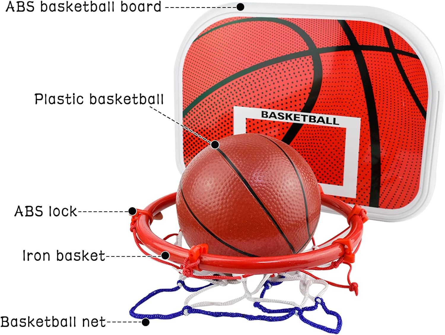Aolkee 50Cm-150Cm Adjustable Indoor Outdoor Kids Basketball Hoop with 3 Balls Net Pump image number 3