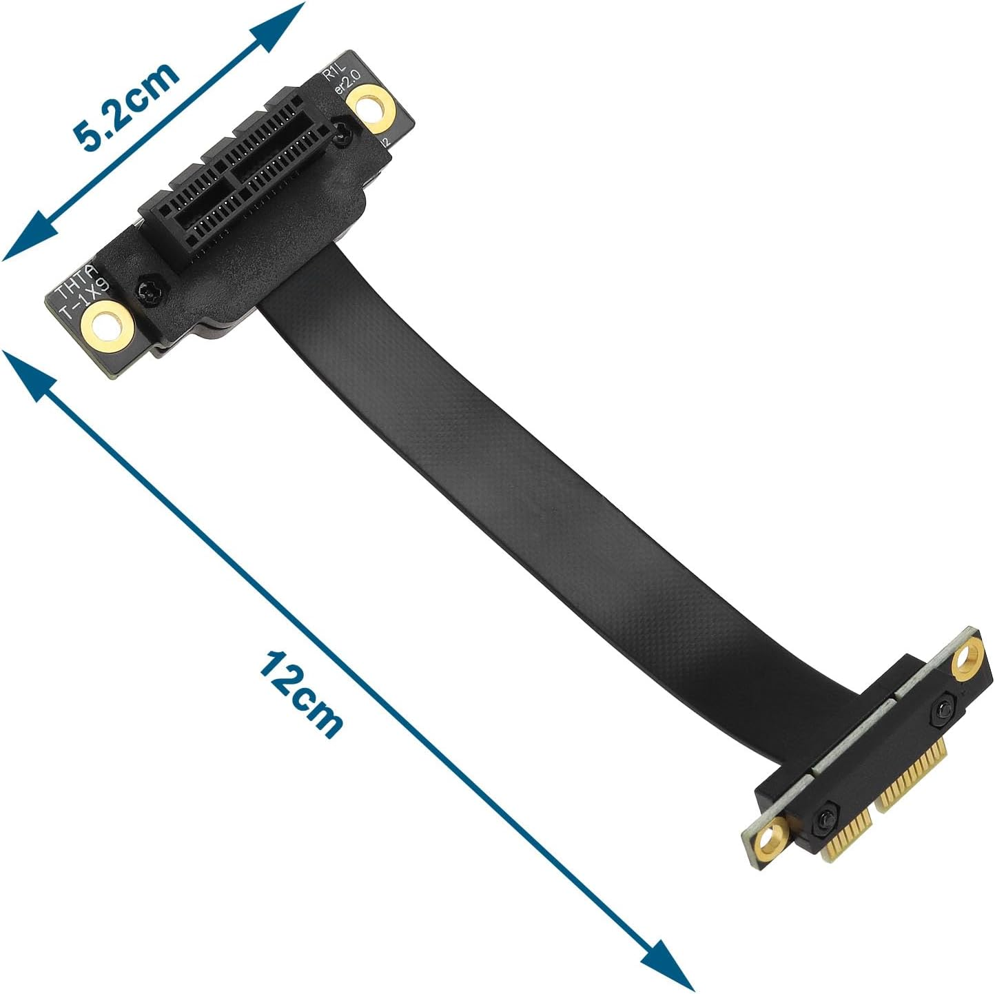 VGOL PCIE Extension Cable Double 90 Degree High Speed PCI Express 3.0 Male to Female up Riser Wireless Network Sound Card Connection Cable (10Cm) image number 1