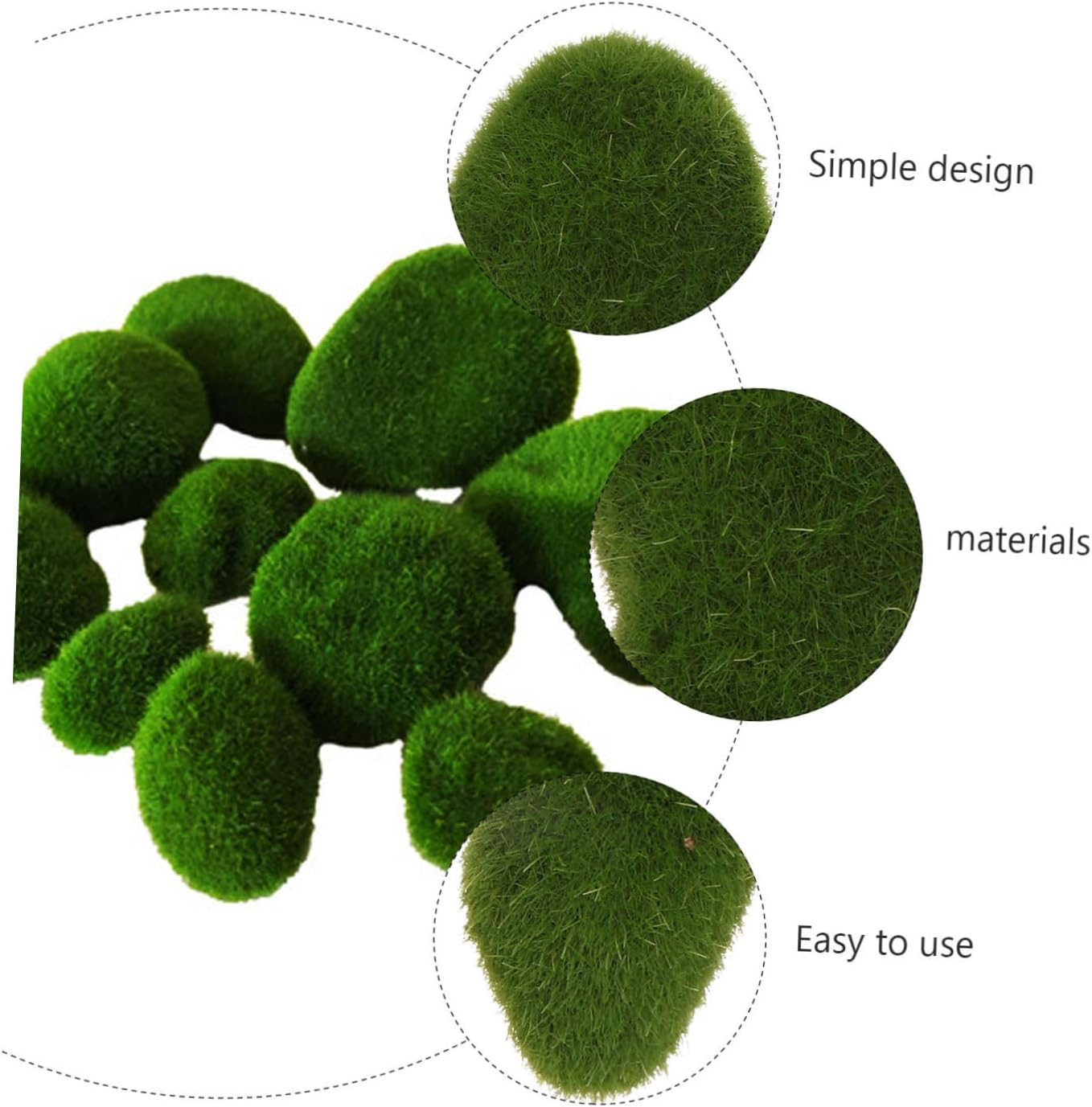 20Pcs Artificial Moss Stone Fish Tank Mossy Stone Faux Stone Simulated Mossy Stone Artificial Rock for Moss Miniatures Terrarium Moss Stones Vivid Mossy Landscape Stone Green Foam