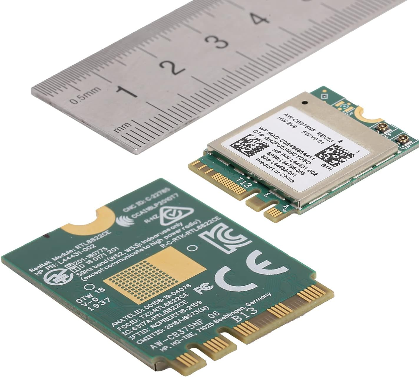 ASHATA Wifi Card, Wifi Module 2.4/5.0Ghz, Bluetooth 5.0 M.2 NGFF Wireless Network Card 802.11A/B/G/N/Ac RTL8822CE, Support for Windows 10/Linux/Android image number 1