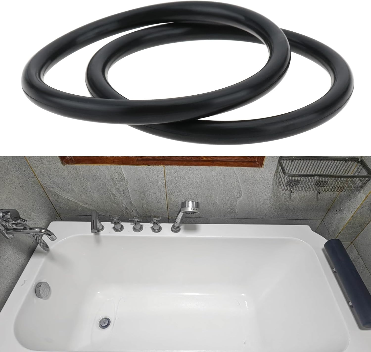 10Pcs O-Ring Seals 43Mm OD 36Mm ID 3.5Mm Width Replacement Part 98066000 Compatible with Hansgrohe Bathtub Drain Black image number 4