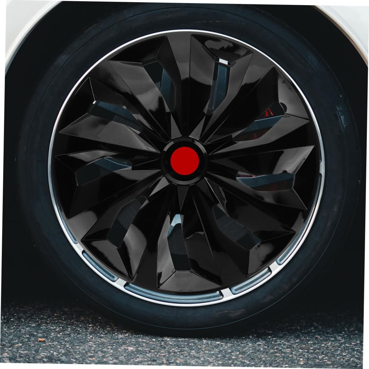 Zerodeko Car 14-Inch Hub Protective Cap Wheel Center Hubcap Decorative Rim Cover Black Universal for Urban and Rural Driving image number 1