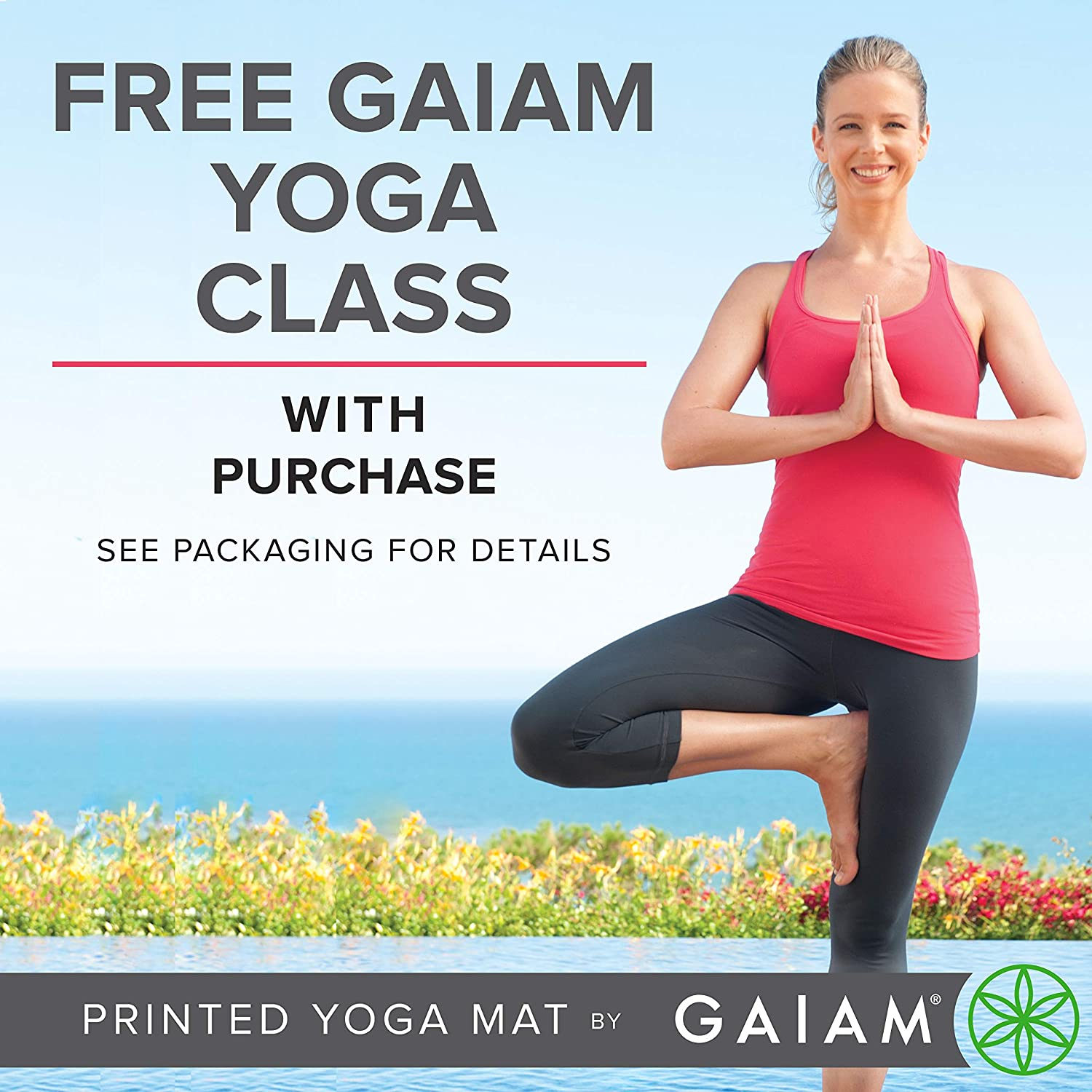 Gaiam Yoga Mat - Premium 6Mm Print Extra Thick Non Slip Exercise & Fitness Mat for All Types of Yoga, Pilates & Floor Workouts (68"L X 24"W X 6Mm Thick) - Luminary image number 2