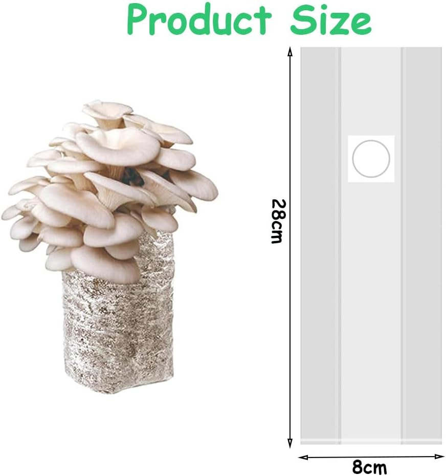 Lyhaogao 25 Pcs Small Mushroom Transparent Grow Bags with Breathable Membrane,Space Efficient Indoor Gardening Cultivation Supplies for Optimal Airflow and Healthy Mushroom Growth image number 4