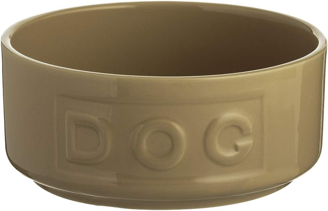 Mason Cash Cane Lettered Stoneware Dog Bowl, 400Ml, Beige 28483, White, One Size