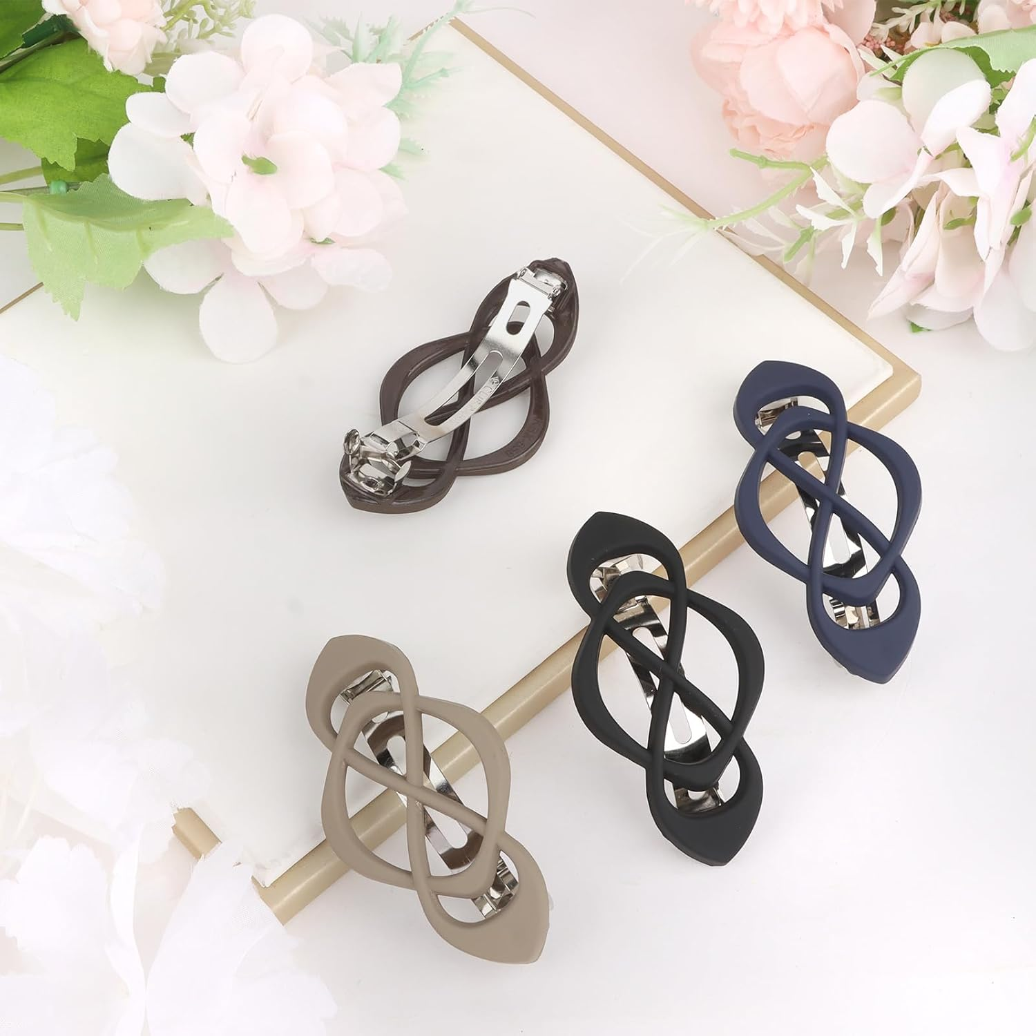 Srotmirw Women'S Hair Clips, Pack of 4 Cross Shaped Frosted Hair Accessories for Women and Girls in Everyday Use image number 6