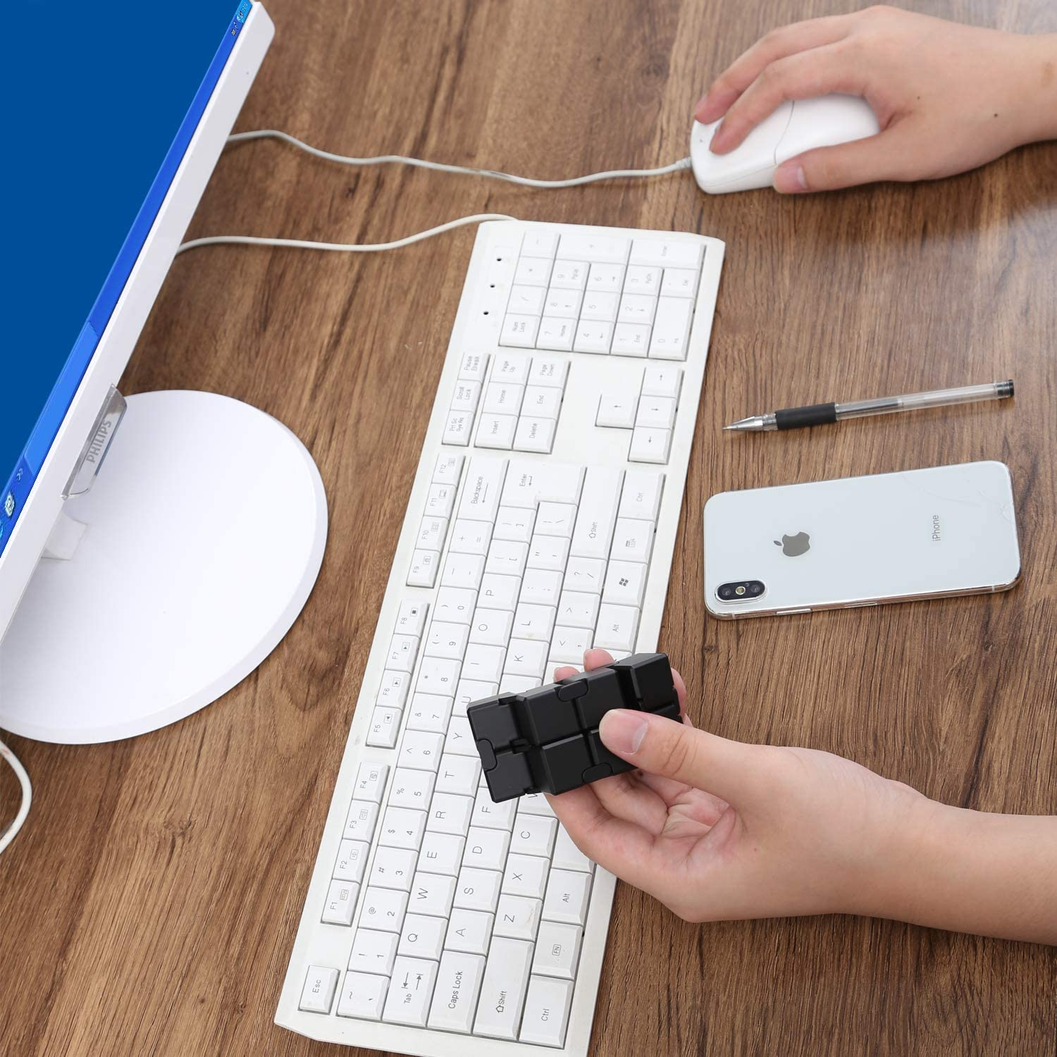 Infinity Cube Silicone Fidget Toy for ADD, ADHD, Anxiety, Autism, Adults & Children image number 5