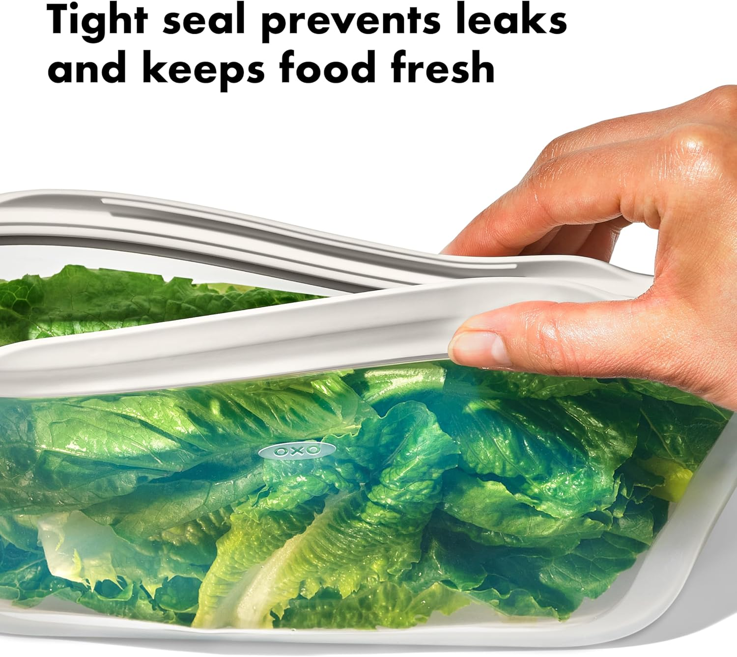 OXO Good Grips Silicone Reusable Bag &ndash; Stand-Up Snack (12 Oz) &ndash; Oat image number 4